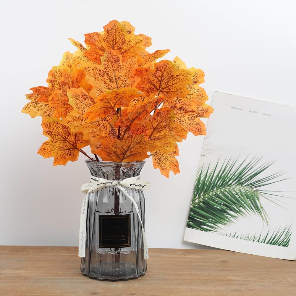 Bouquet di foglie autunnali artificiali, 40 cm, 4 pezzi, 4 pezzi