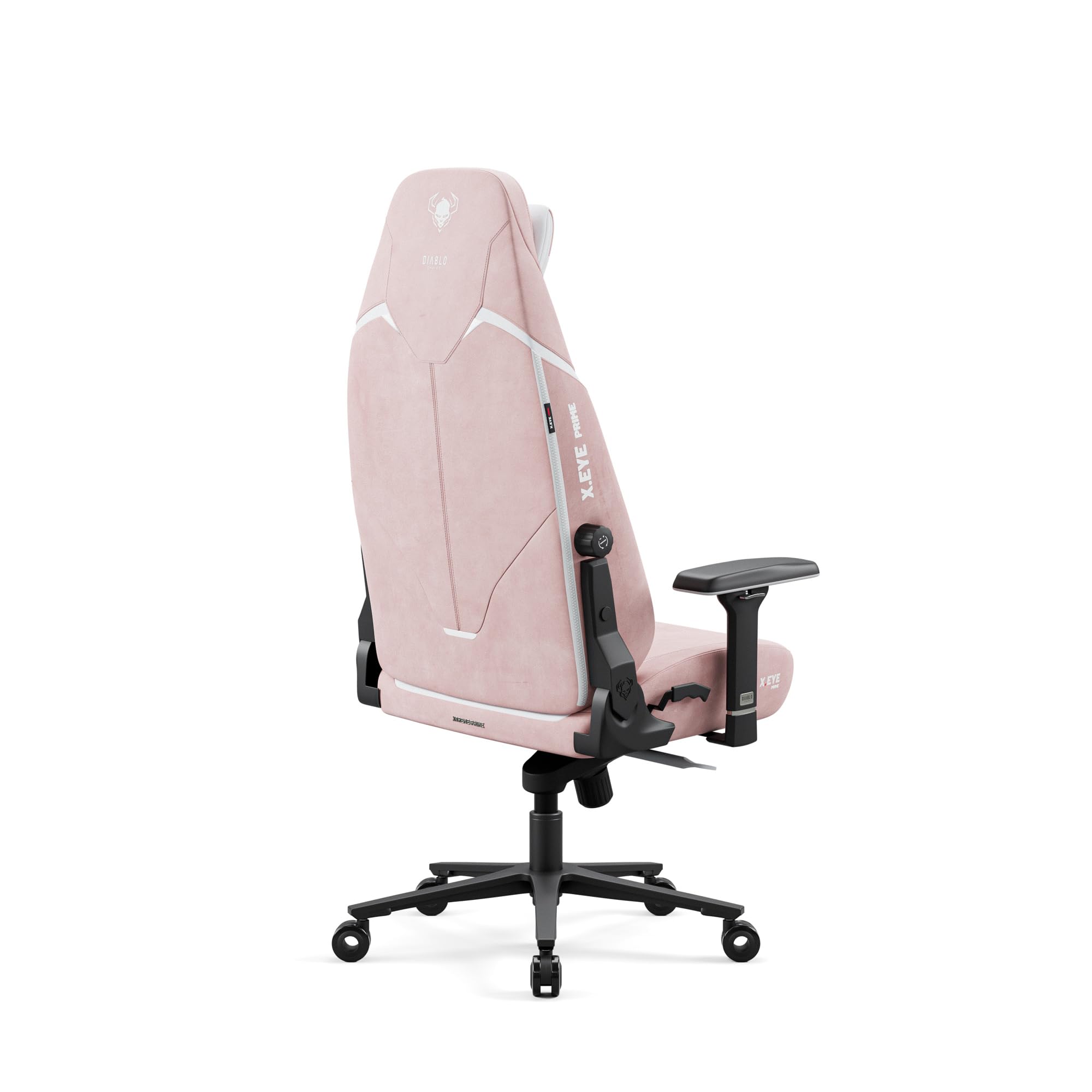 Diablo X-Eye Prime Fotel Gamingowy Ergonomiczny z Chłodzącym Siedziskiem, Magnetycznym Zagłówkiem Memory, Podparciem Lędźwi ProSpine i Podłokietnikami 4D - 140 kg - Akira Pink
