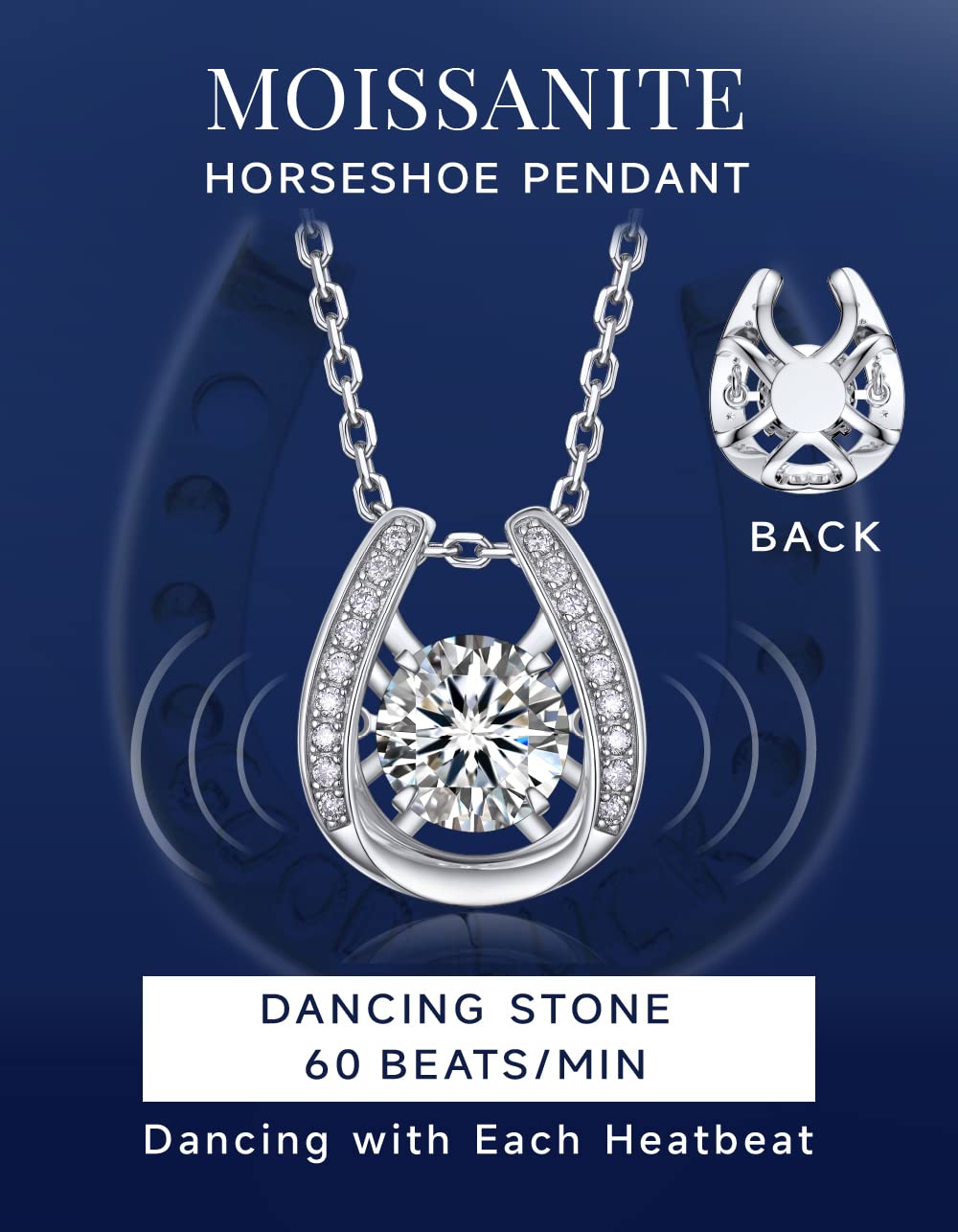 MomentWish Punto Luce Collana, 1Ct Moissanite Diamanti Ciondolo Collana Donna Argento 925 con Certificato Gra Gioielli Regalo Festa della Mamma Donna Compleanno