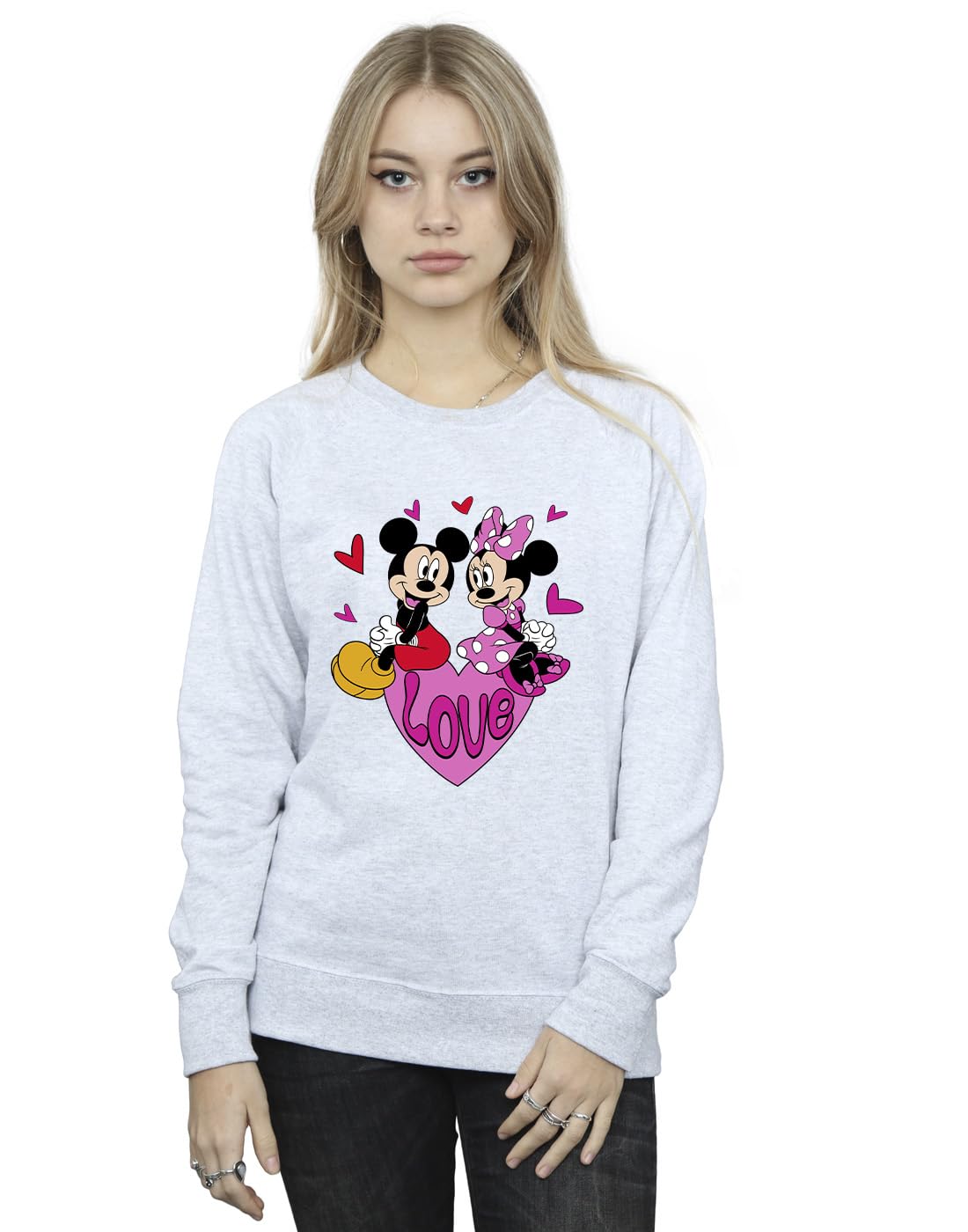Disney Women's Mickey & Minnie Mouse Sweatshirt - Grey - M
