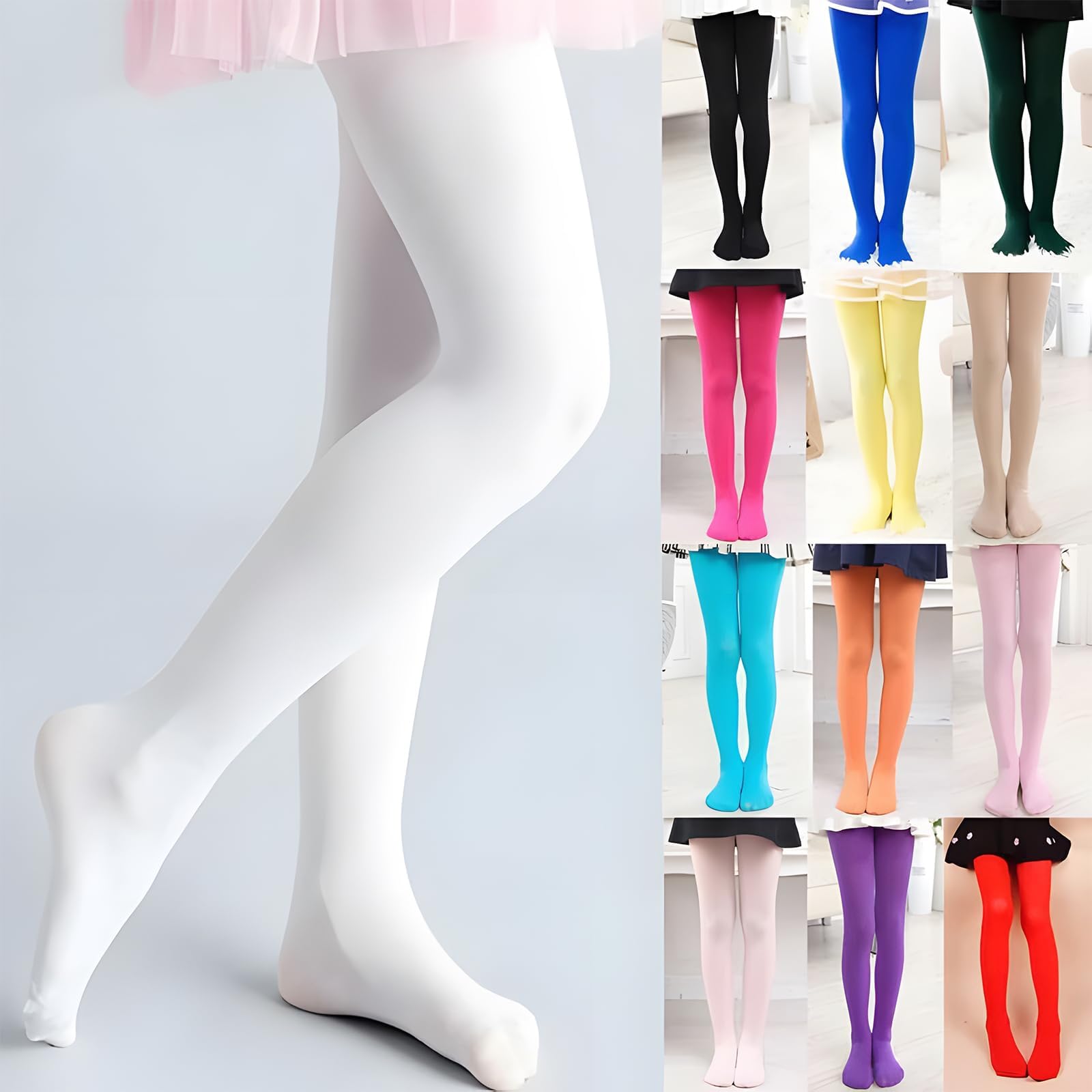 Collant da danza per ragazze, 20 colori, per uniforme scolastica, danza sportiva, ad alte prestazioni, in morbida microfibra, leggero, elastico, opaco