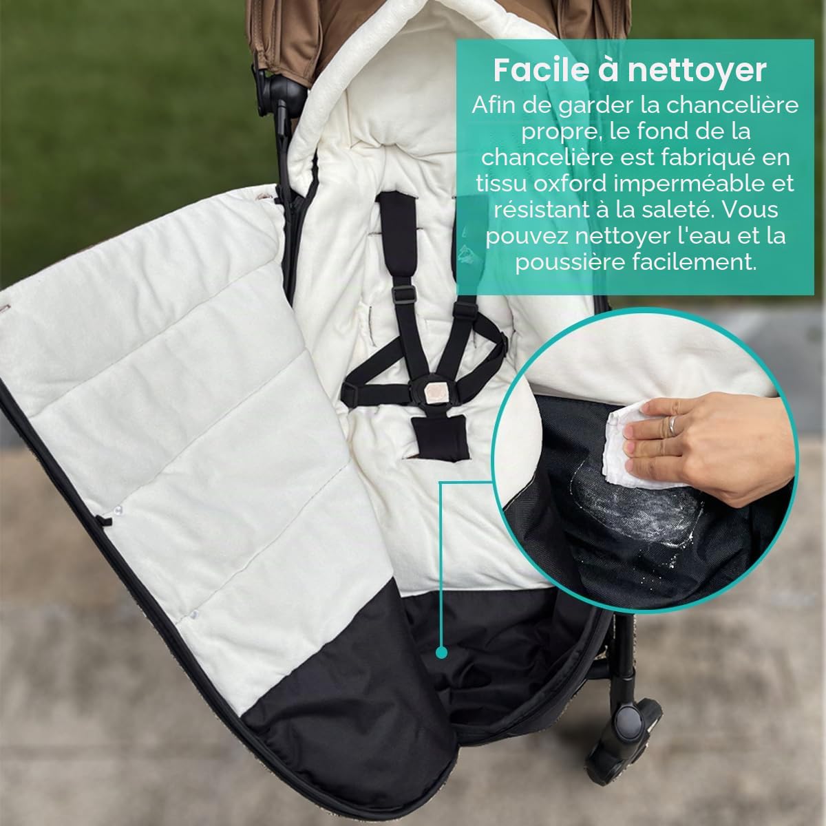 Chancelière universelle pour poussette Babyzen YOYO/YOYO2 et Bugaboo, base en tissu imperméable, facile à nettoyer, couvre-pieds chaud pour poussettes