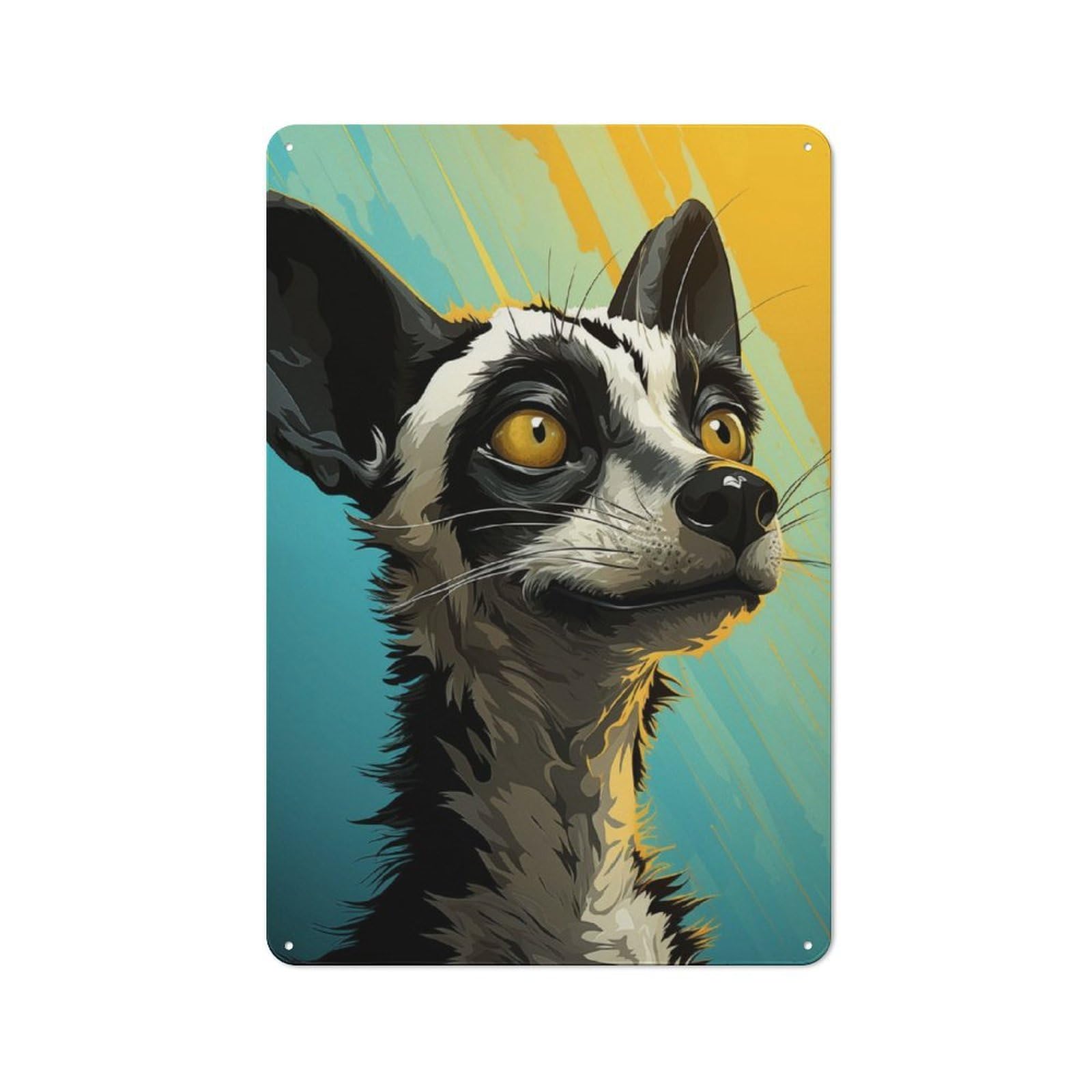 Junmoney Popart Lemur Retro Tin Wall Plaque 30X20cm Featuring For Garage Wall, For Vintage Wall Decor Fans, For Themed Room Decoration
