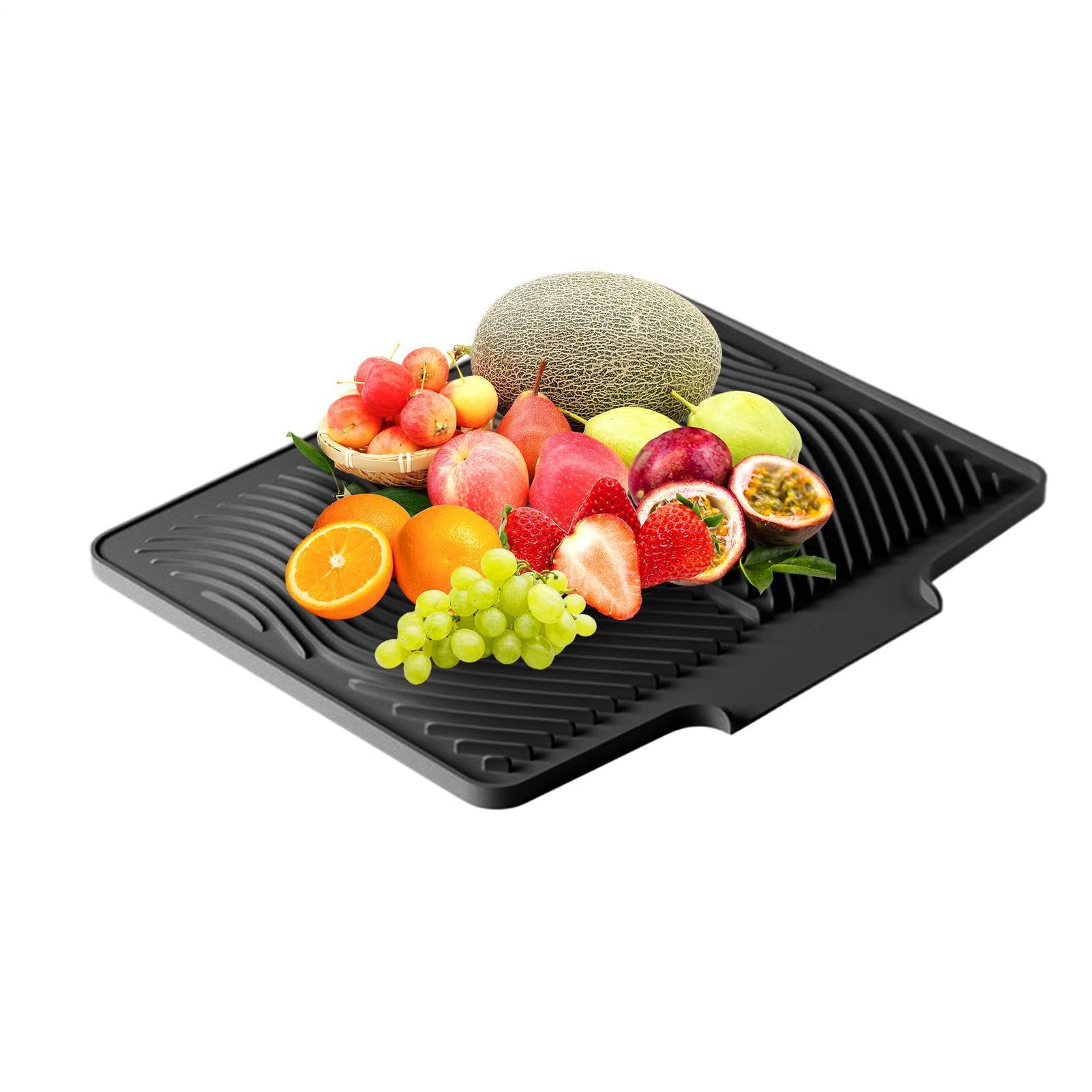 Tapete de secado de platos antideslizante y escurridor de silicona resistente al calor