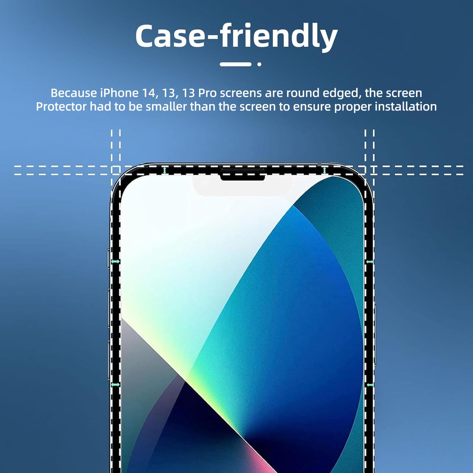 NEW'C 3 sztuki Szkło dla iPhone 14, iPhone 13, iPhone 13 Pro (6,1 cala) Hartowane i Folia Ochronna Ochraniacz Ekranu - Bez pęcherzyków powietrza, odporność na zarysowania