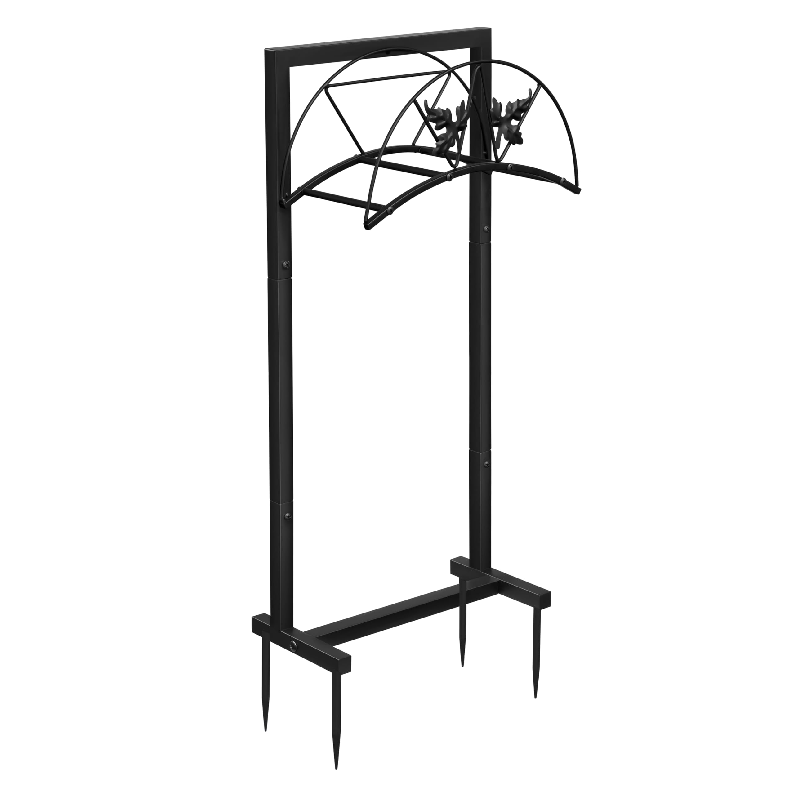 ATR ART TO REAL Soporte para manguera de jardín, colgador de manguera independiente con recubrimiento en polvo de acero, almacenamiento sin enredos y mantiene el patio ordenado, 100 cm de alto x 45 cm