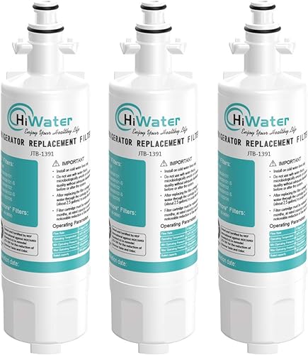 hiwater Filtro de agua para nevera (LT700P replacememt para LG LT700P, ADQ36006101, Kenmore (469690 Frigorífico, filtros de agua (3 unidades)