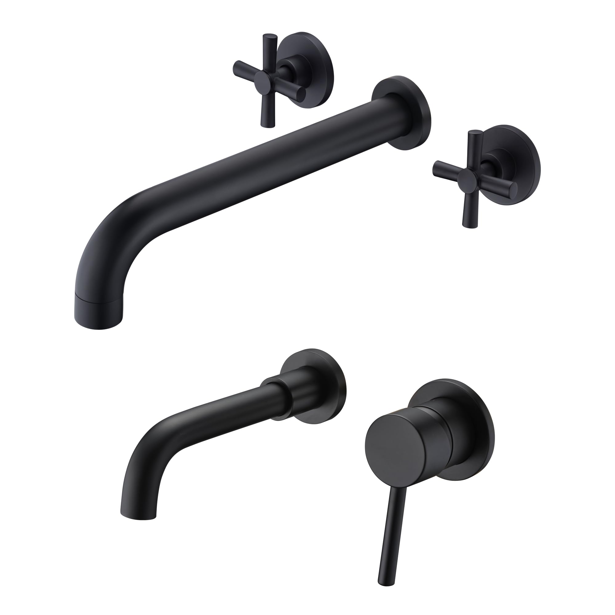 Nfusrxmbk Black Wall Mount Bathroom Faucet S1385di + Wall Mount Bathtub Faucet S2156i-Mb