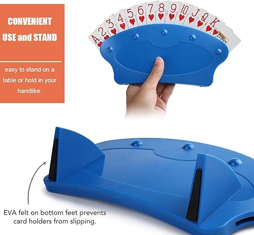 Miniatura 4 de Lynkaye Soporte para cartas manos libres, organizador de bandejas para niños mayores y adultos, lo suficientemente portátil para jugar a la canasta