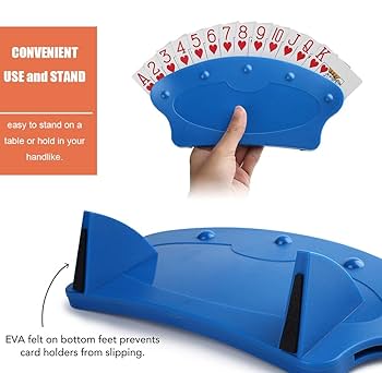 Lynkaye Playing Card Holder Hands Free Cards Holders Trays Rack Organizer For All Age And Adults,Portable Enough For Bridge Canasta UNO Card Playing - Pack Of 4