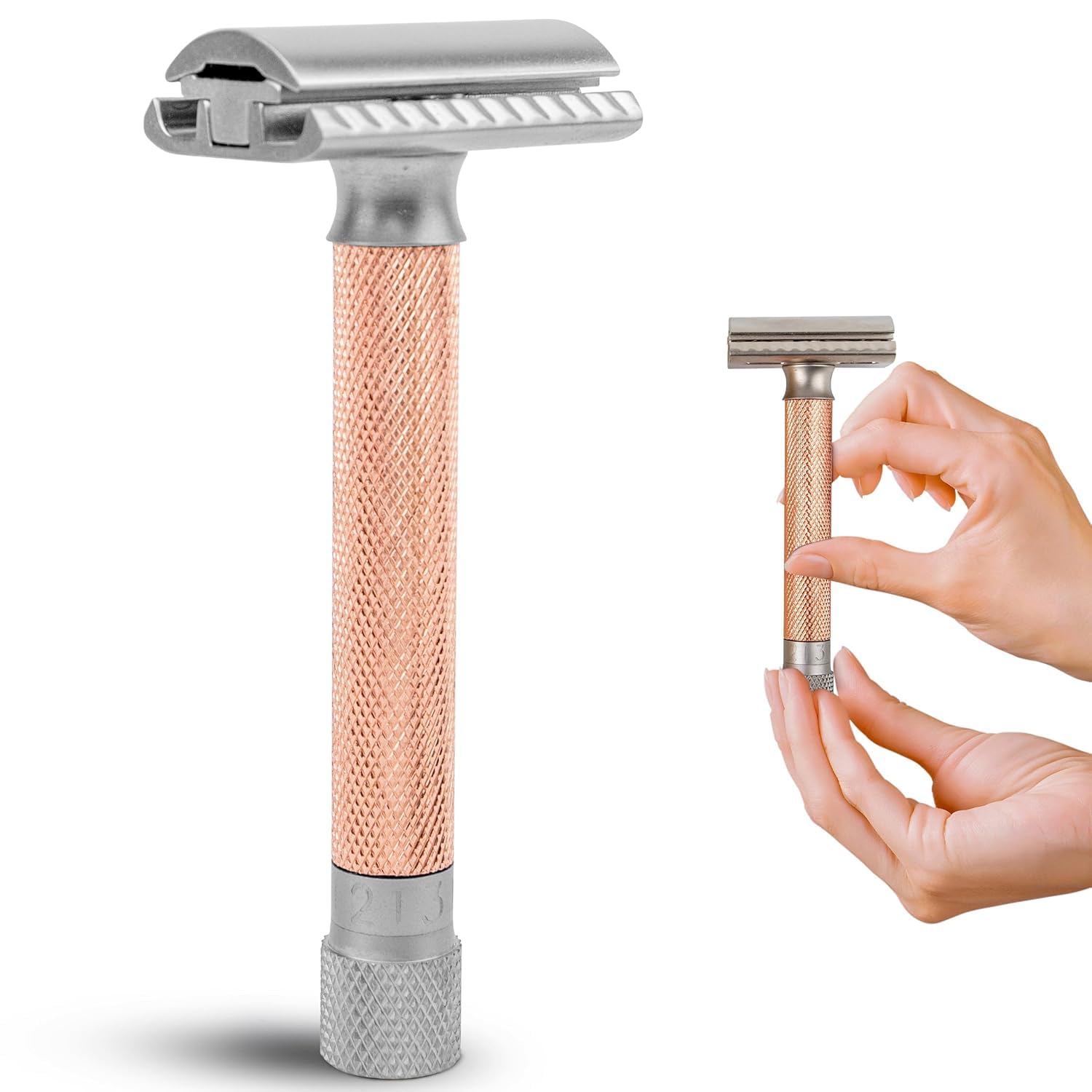 Parker safety razor Variant Roségold + 5 Rasierklingen
