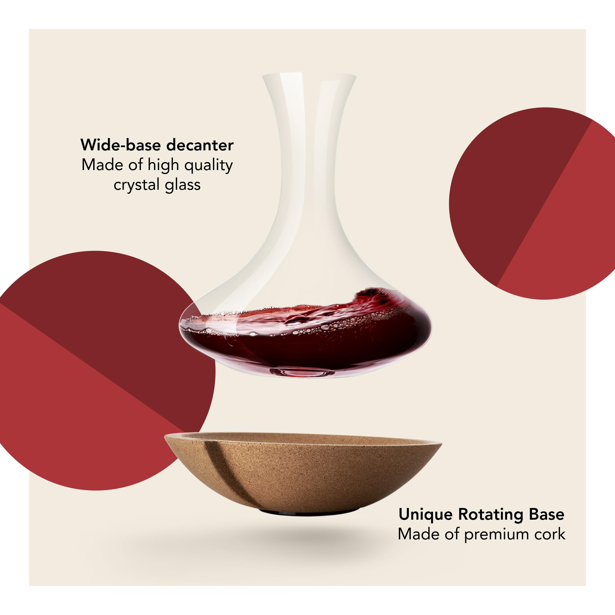 Vacu Vin Swirling Carafe | Crystal Glass Wine Decanter