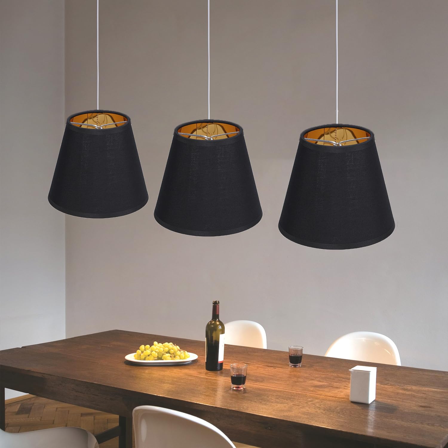 6 Pezzi E14 Paralumi in Tessuto 5,9 * 3,5 * 4,9 Pollici Clip-On Ad Alta Trasmissione Luminosa Candela Tavolo Paralume in Cristallo Lampadario per Lampadine E14 Lampade