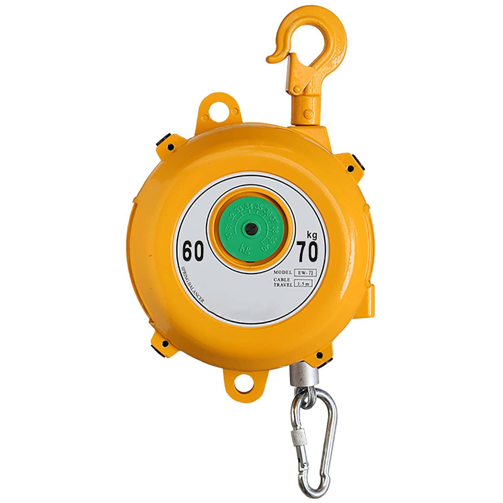 WEKONUMEX Retractable Spring Balancer, Spring Balancer 1.5m Retractable Hanging Holder 1-80kg Heavy Duty Steel For Workshop(60-70kg)