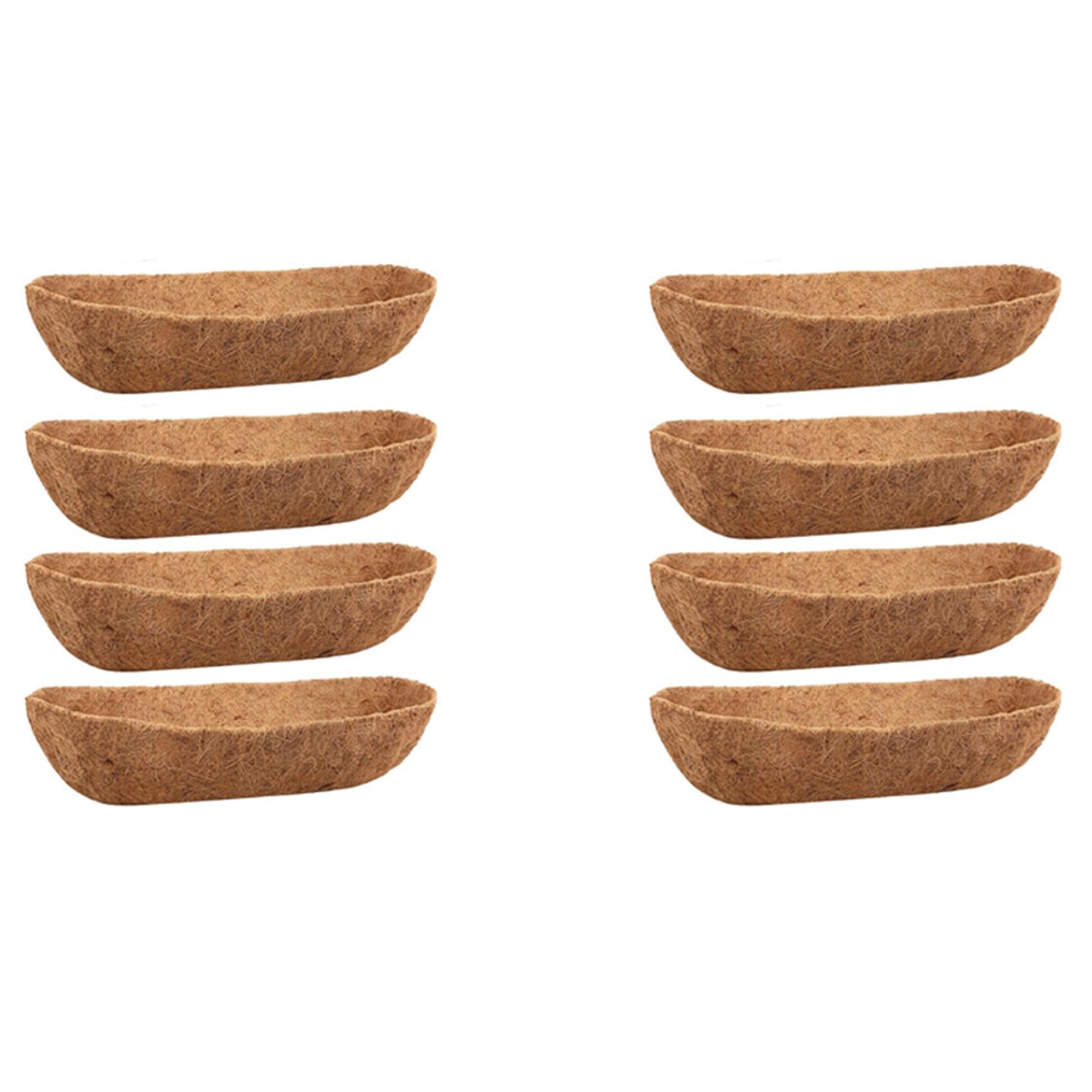 Hndhbfgrt 8 Pack 24 Inch Trough Coconut Liners, Natural Coconut Liners for Wall Planter, Window Basket Deck Railing Planter
