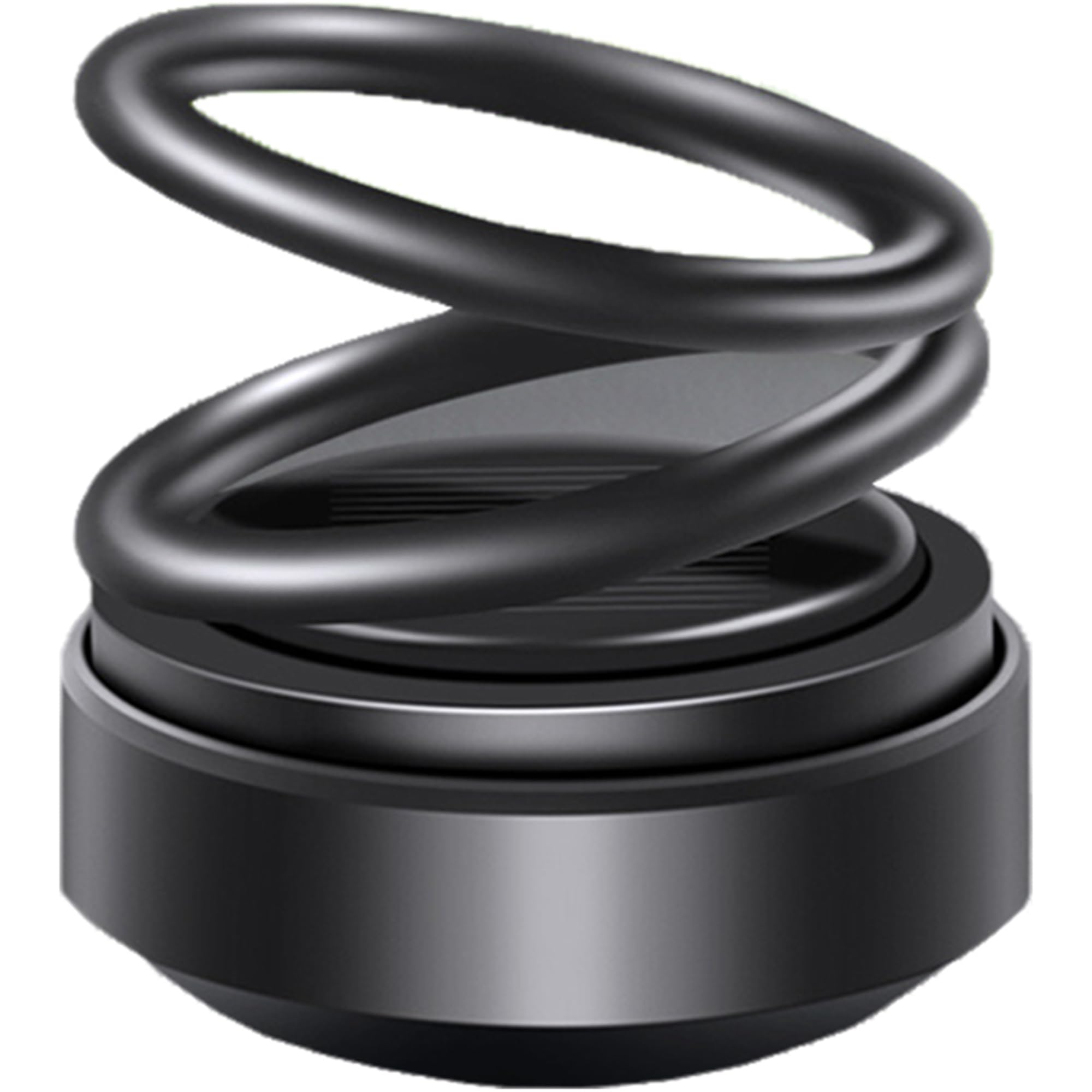 Riloer Rotating Car Perfume Car Aromatherapy Diffuser, Car Air Fresh Device Car Aroma Ring Ornament Car Decoration Accessories Solar Energy Car Aromatherapy, Black