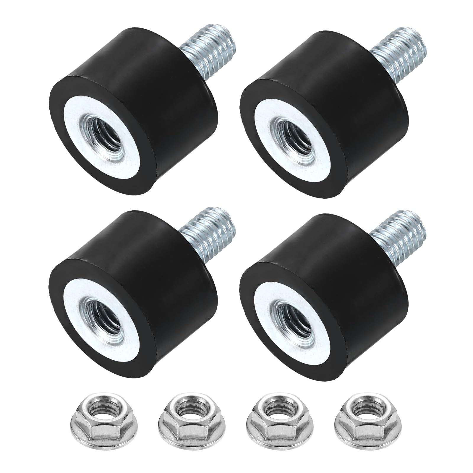 uxcell M8 Rubber Mounts, 4Pcs 30x30mm(DxH) Rubber Cylindrical Anti Vibration Isolator Shock Absorber with Lock Nut for Car Bobbin Generator Air Compressors — Amazon image 18