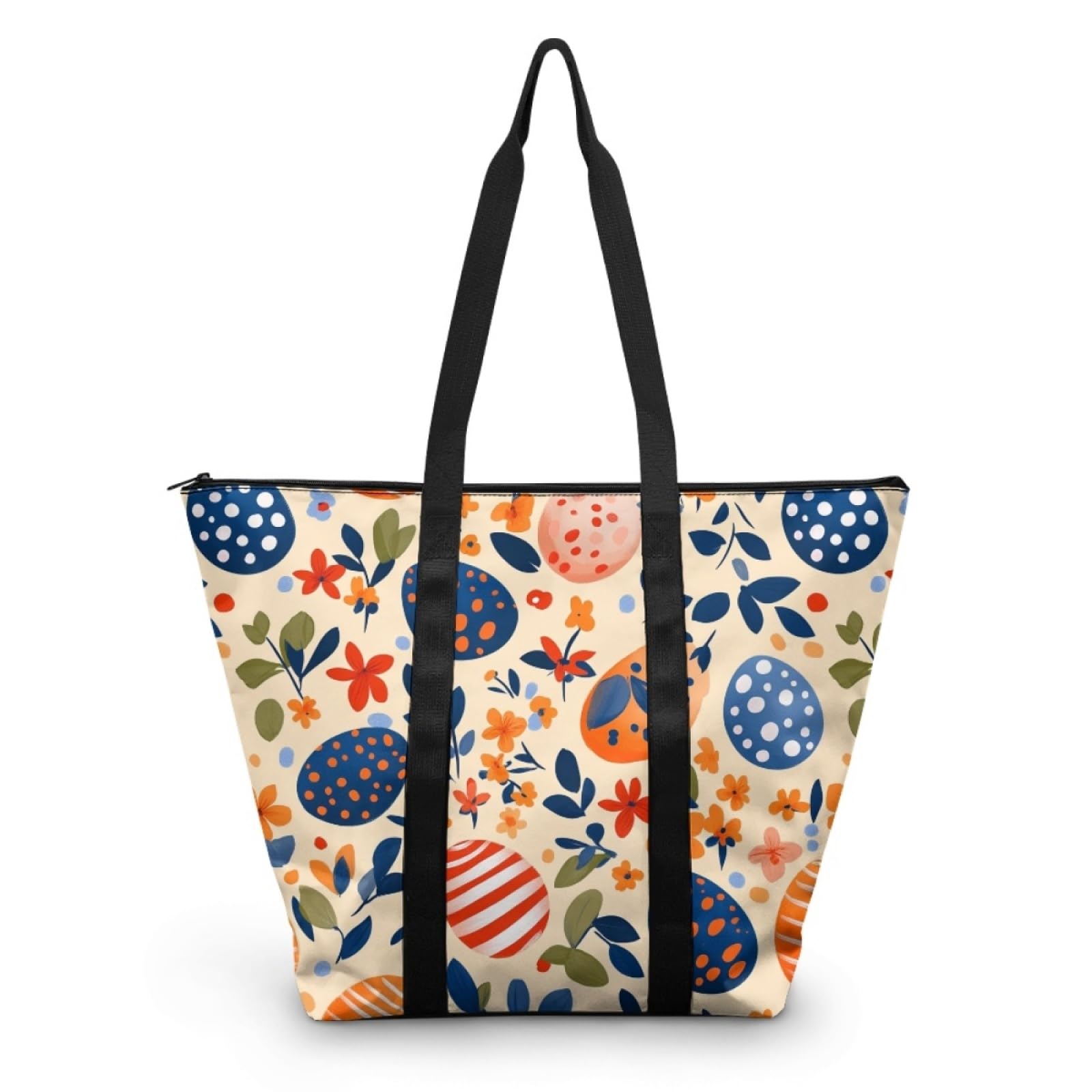 Tote Bag Tela Bolsa Tela Poliéster Bolsa Compra Plegable Bolso de Mano de Mujer Reutilizable Totebag Playa Cremallera Duradero Bolso Viaje