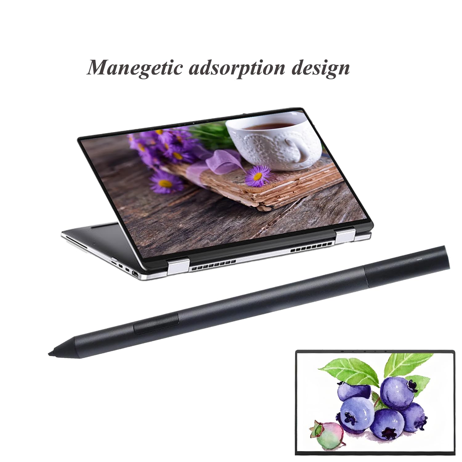 Stylet Actif PN557W Compatible Dell - 4096 Niveaux De Pression, Inclinaison, Aimanté - Pour Latitude, XPS, Inspiron 2-en-1 - 6