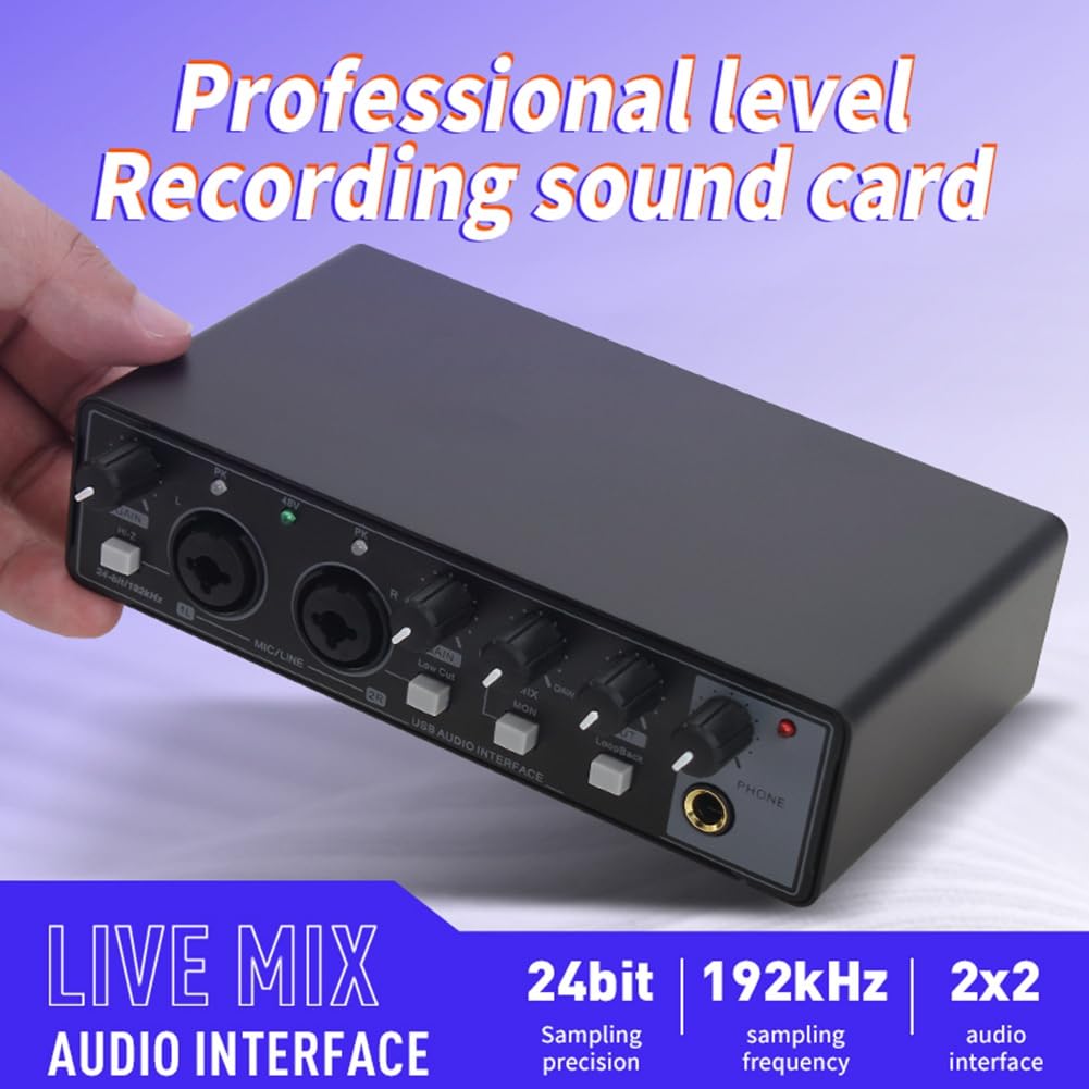 Profesjonalny interfejs audio karta dźwiękowa Phantom Power Electric Guitar Sound Mixer Console Studio Nagrywanie na żywo