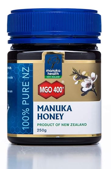 Manuka Health Mgo400+ Manuka Honey of New Zealand. Raw and Unpasturised (umf13+) -250G Jar