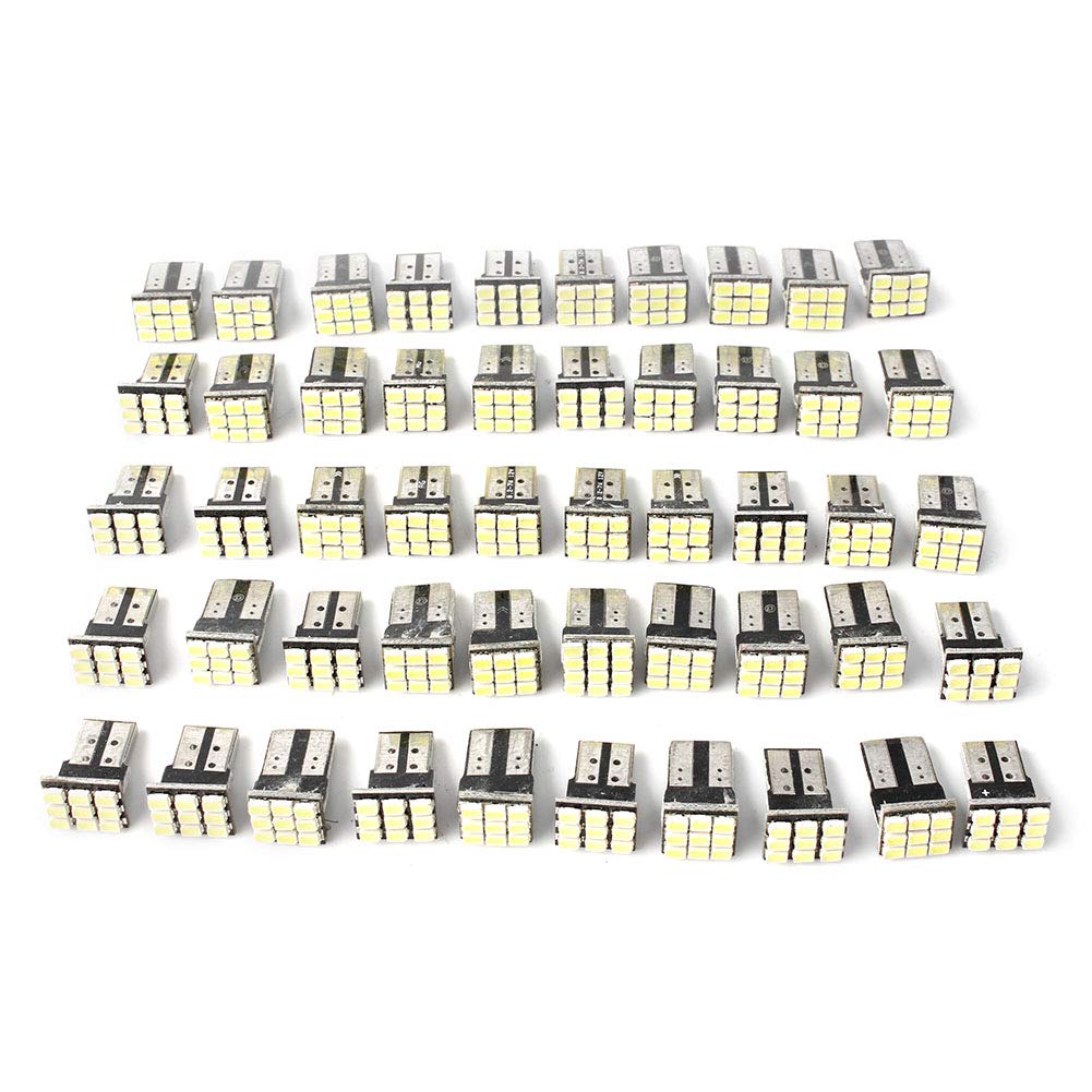 Cnardg24 50pcs 12V LED Car Interior Reading Panel Lights Dome Light Trunk Lights Courtesy Welcome Lights 6500K Super White Universal For Car
