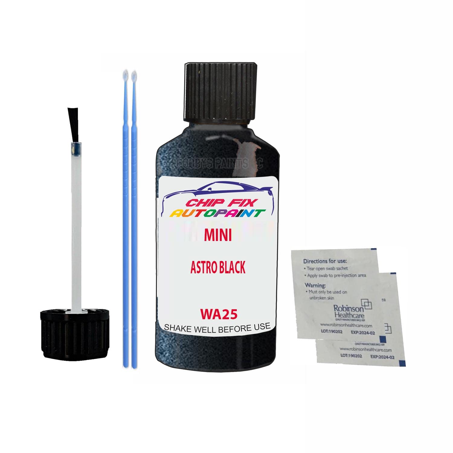 Scoobys Paints Back In The Mix Astro Black Touch Up Paint For Mini Mini Cooper Wa25 2004-2016 30Ml Bottle Brush Scratch Stone Chip Repair Pen