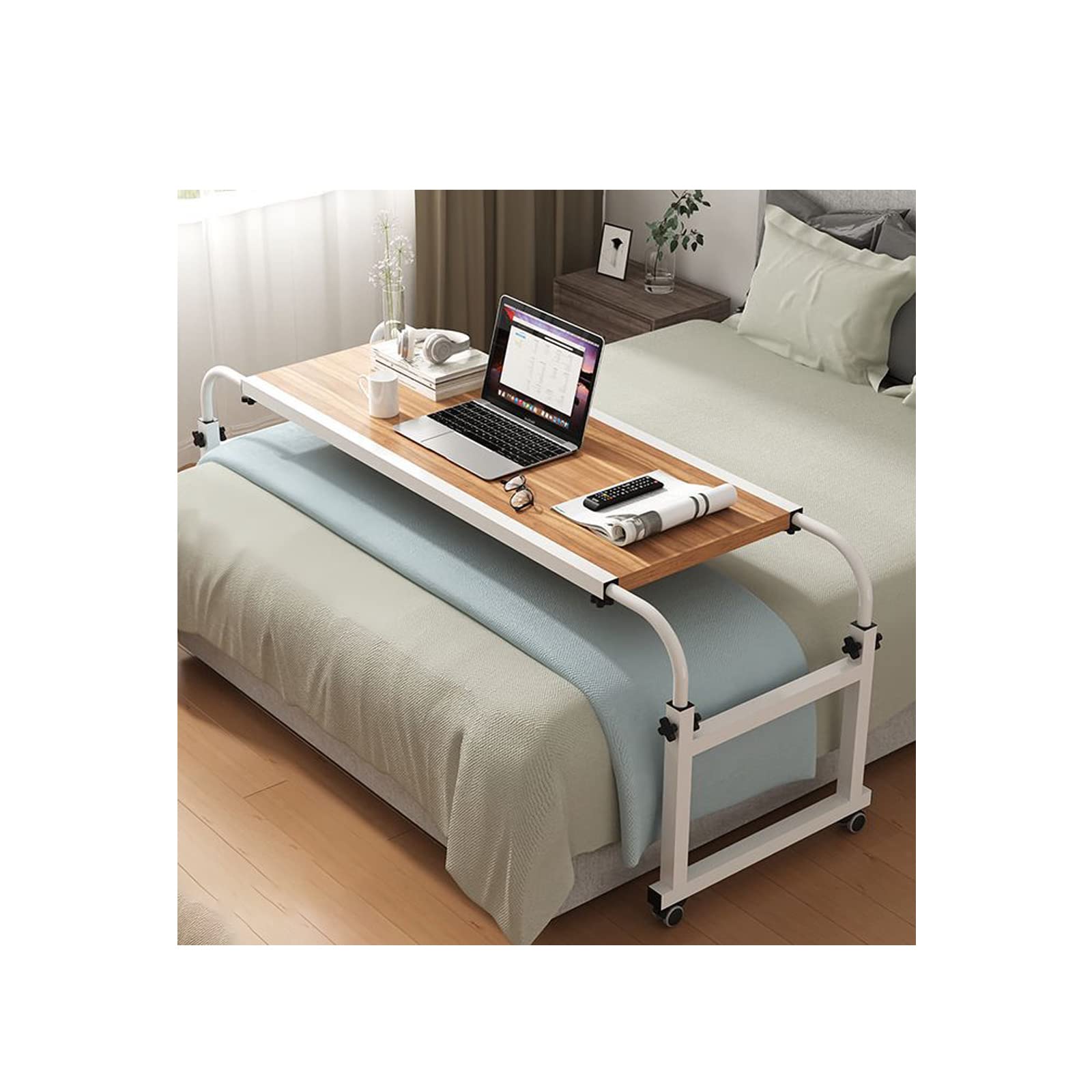 Table de lit à roulettes pour un petit-déjeuner confort et le télétravail