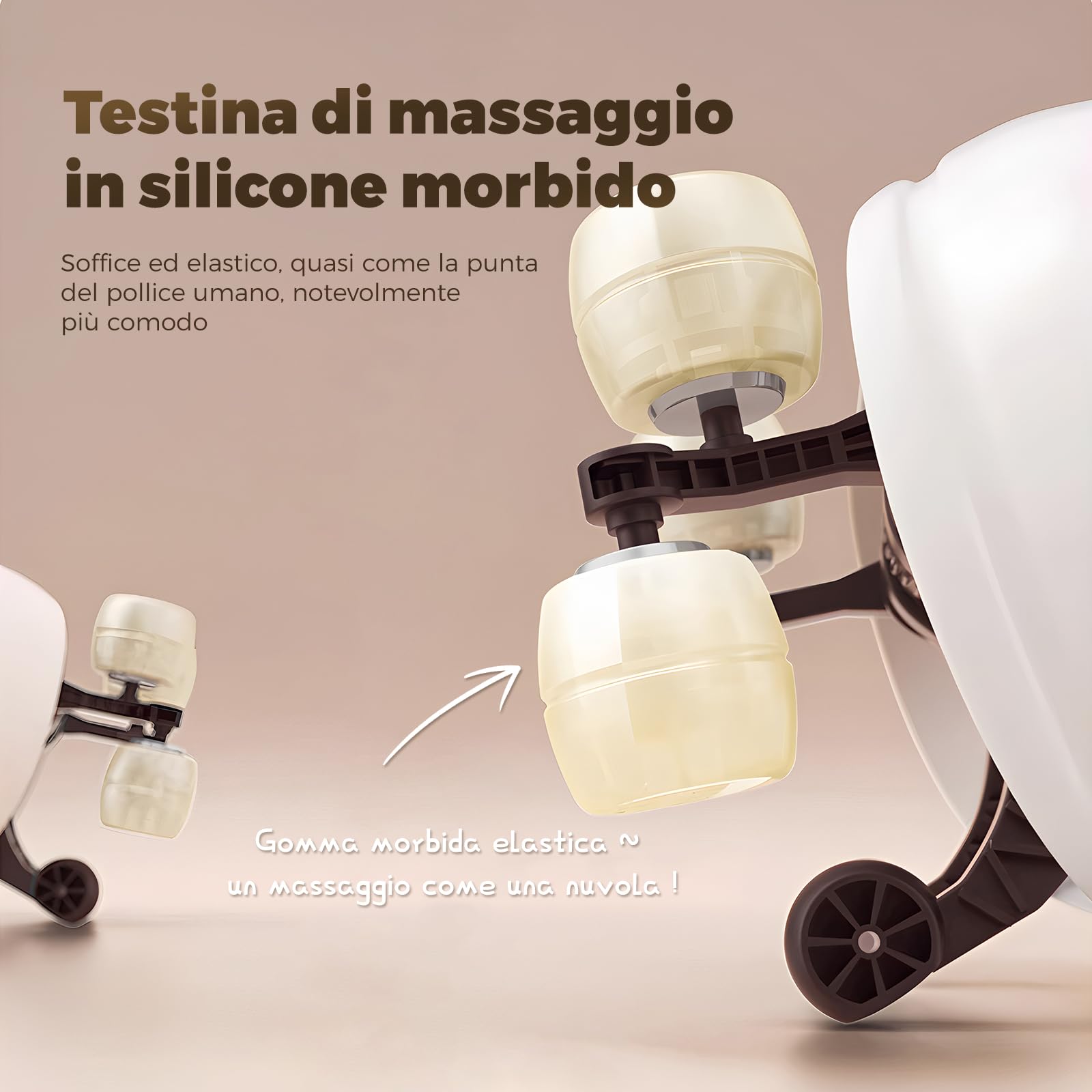 Massaggiatore per il collo con funzione riscaldante, massaggiatore Shiatsu senza fili con massaggio 4D dei tessuti profondi, per spalle, gambe, muscoli del corpo, sollievo