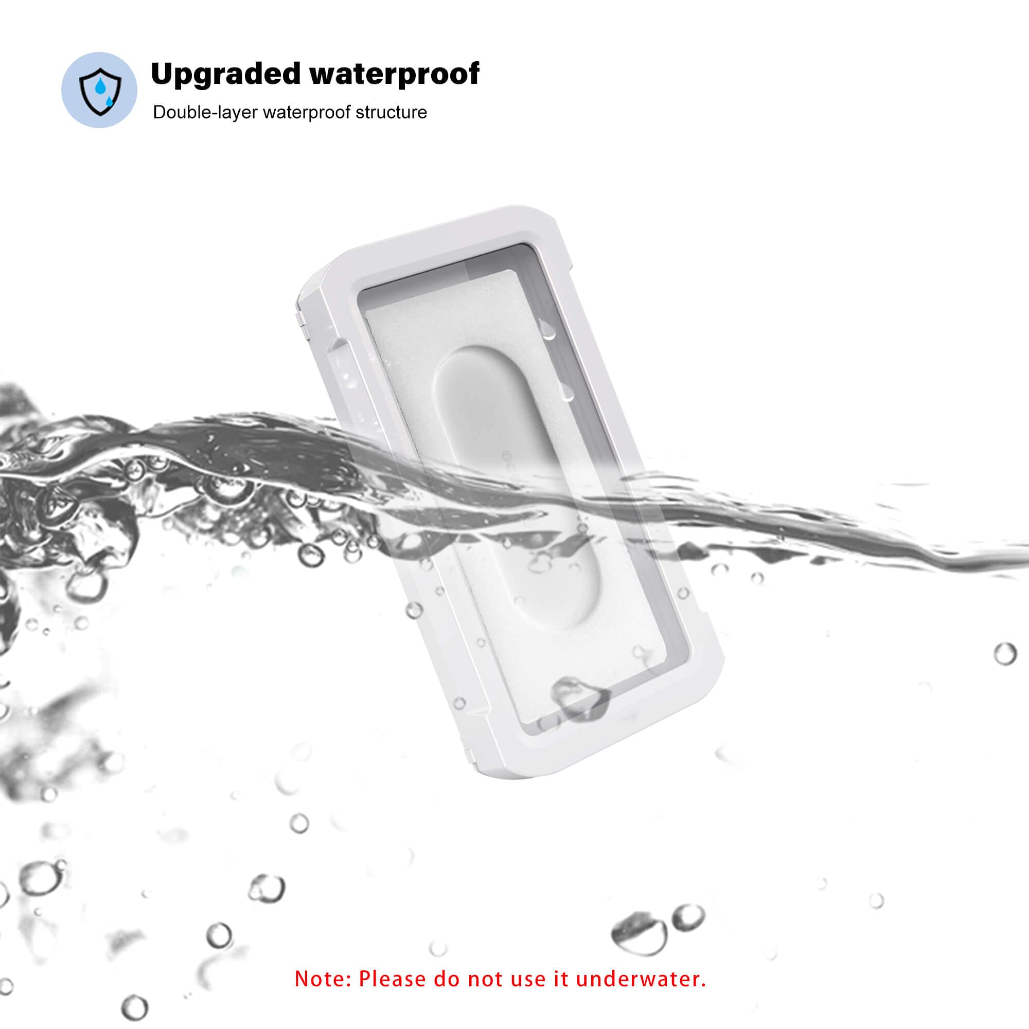 Soporte para teléfono de ducha  2021 mejorado, resistente al agua, rotación de 360 °, soporte de teléfono para pared para ducha, baño, bañera, cocina, accesorios de ducha universales (blanco) 4
