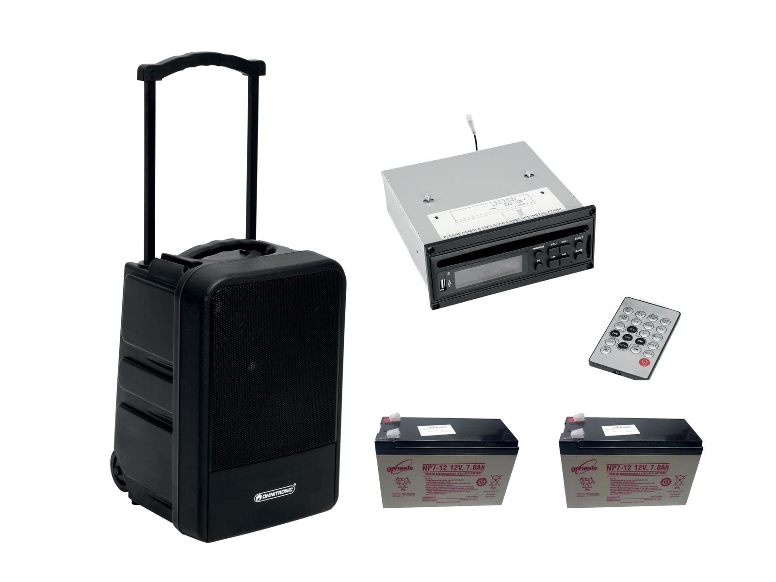 OmnitronicSet MOM-10BT4 Modular wireless PA system + CD Player with USB&SD + 2x Battery