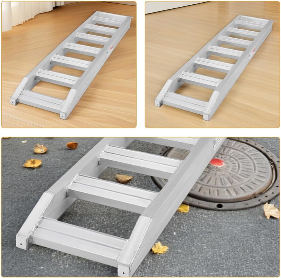 Healifty Aluminum Heavy-Duty Ramps lbs with Top Hook Attaching End, Universal Loading Ramp for Motorcycle, Tractor, ATV/UTV, Trucks, Lawn Mower, 72 L,15 W, 2Pcs