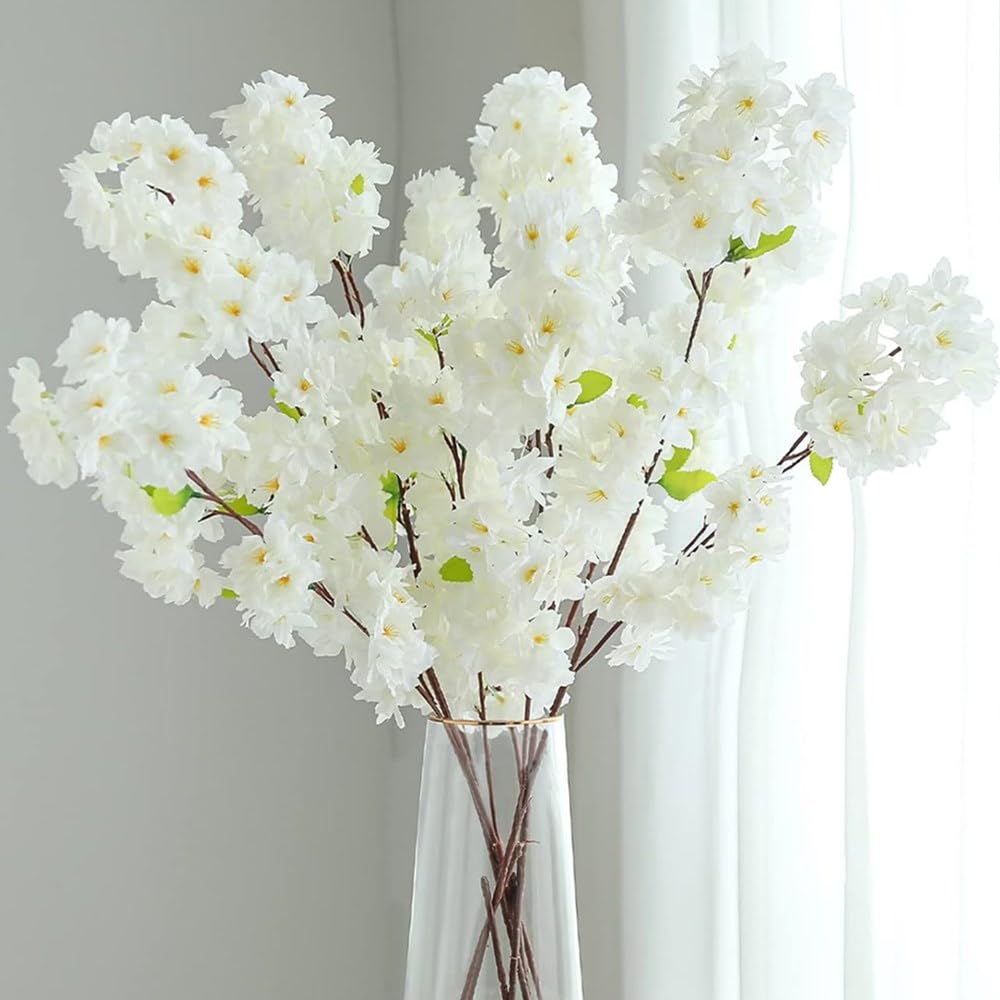 Fiori Di Ciliegio Artificiali – 100 Teste In Seta, Bianco, Per Decorazioni Fai Da Te E Matrimoni - 2