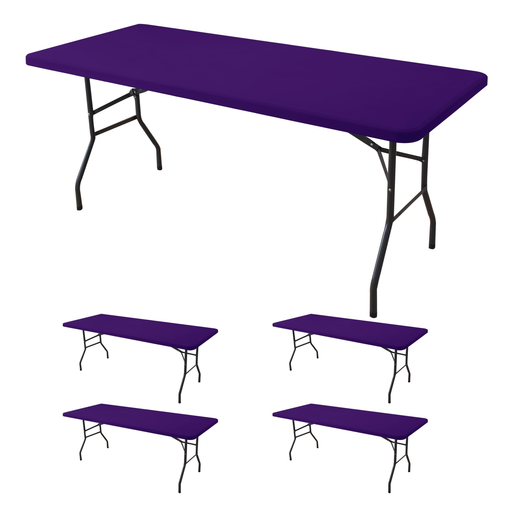 Black Fitted Tablecloth - 6ft Rectangle -25 Black Fitted Tablecloth - 6ft Rectangle -25