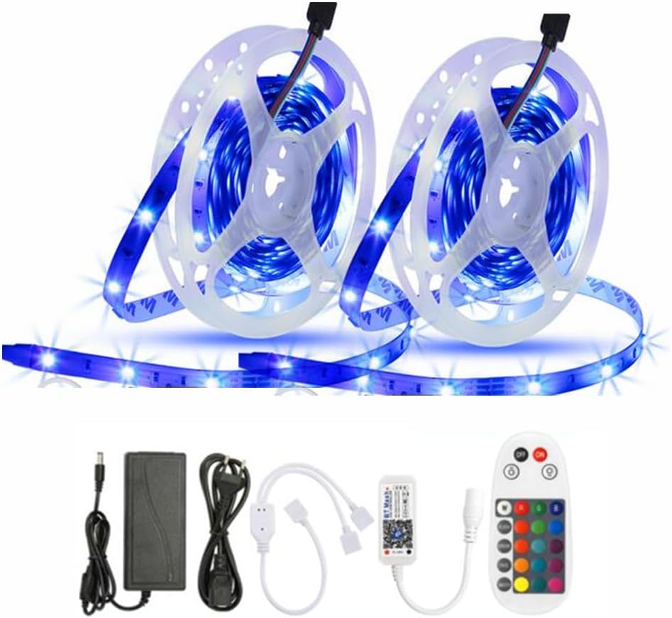Ruban LED 10 Mètres RGB 5050 - Bande Lumineuse Flexible Multicolore Pour Décoration Intérieure, Alimentation Sur Prise