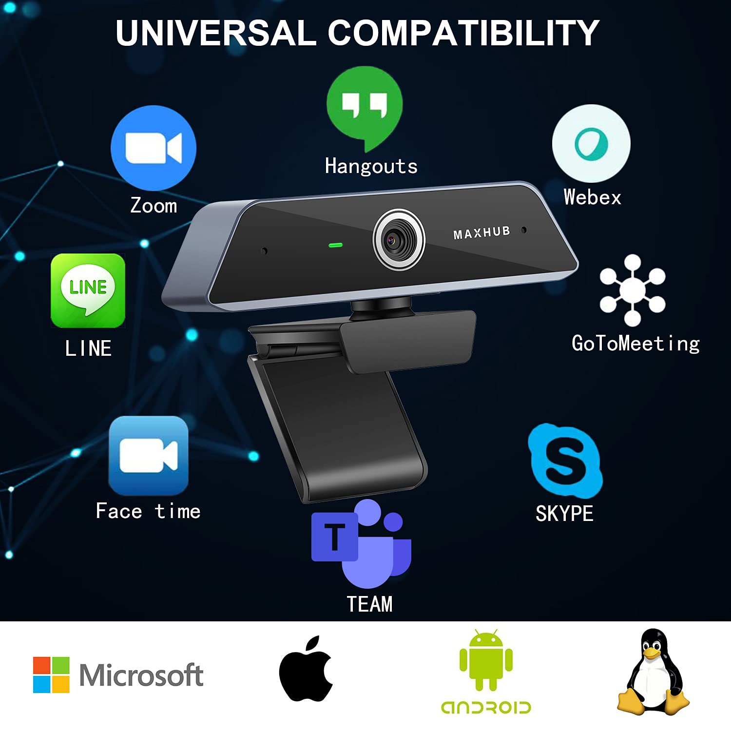 MAXHUB Kamera internetowa UC W20 4K z 80 stopni FOV