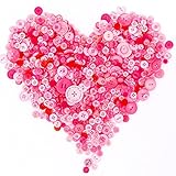 Swpeet 650 Pieces Assorted Sizes Resin Buttons 2 and 4 Holes Round Craft Buttons for Sewing DIY Crafts Children's Manual Button Painting (Pink)