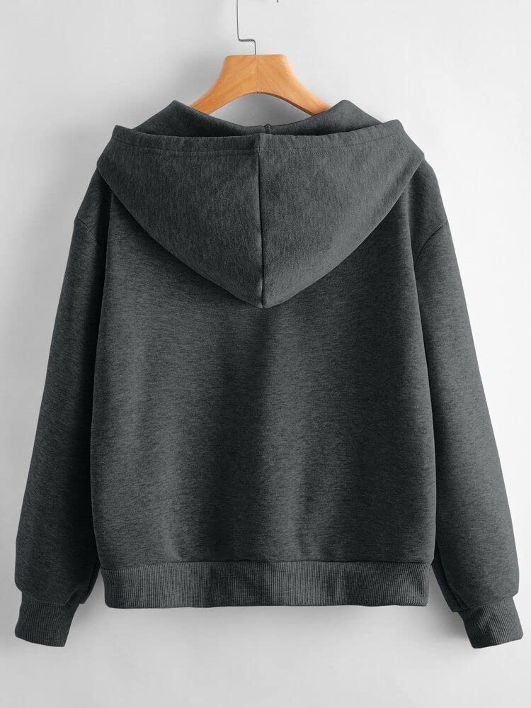 Image of Unisex-Adult Fleece Hooded Stretch Fit Sweatshirt (Dark Grey Hoodie-M Charcoalgrey Medium)