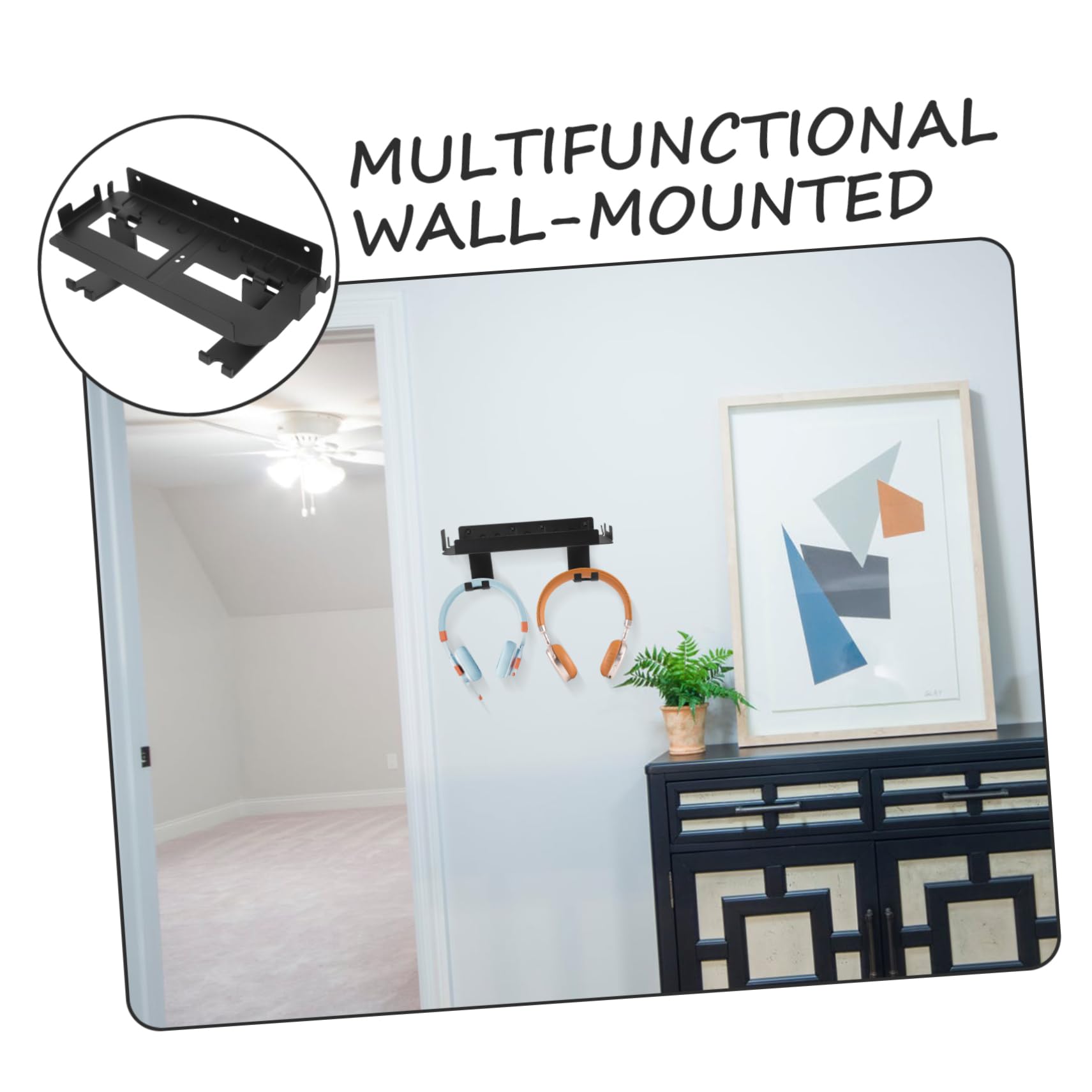 Lurrose Supporto Da Parete Per Console Di Gioco Organizer Per Controller e Occhiali in Ferro e Abs Resistente Facile Installazione Senza Attrezzi