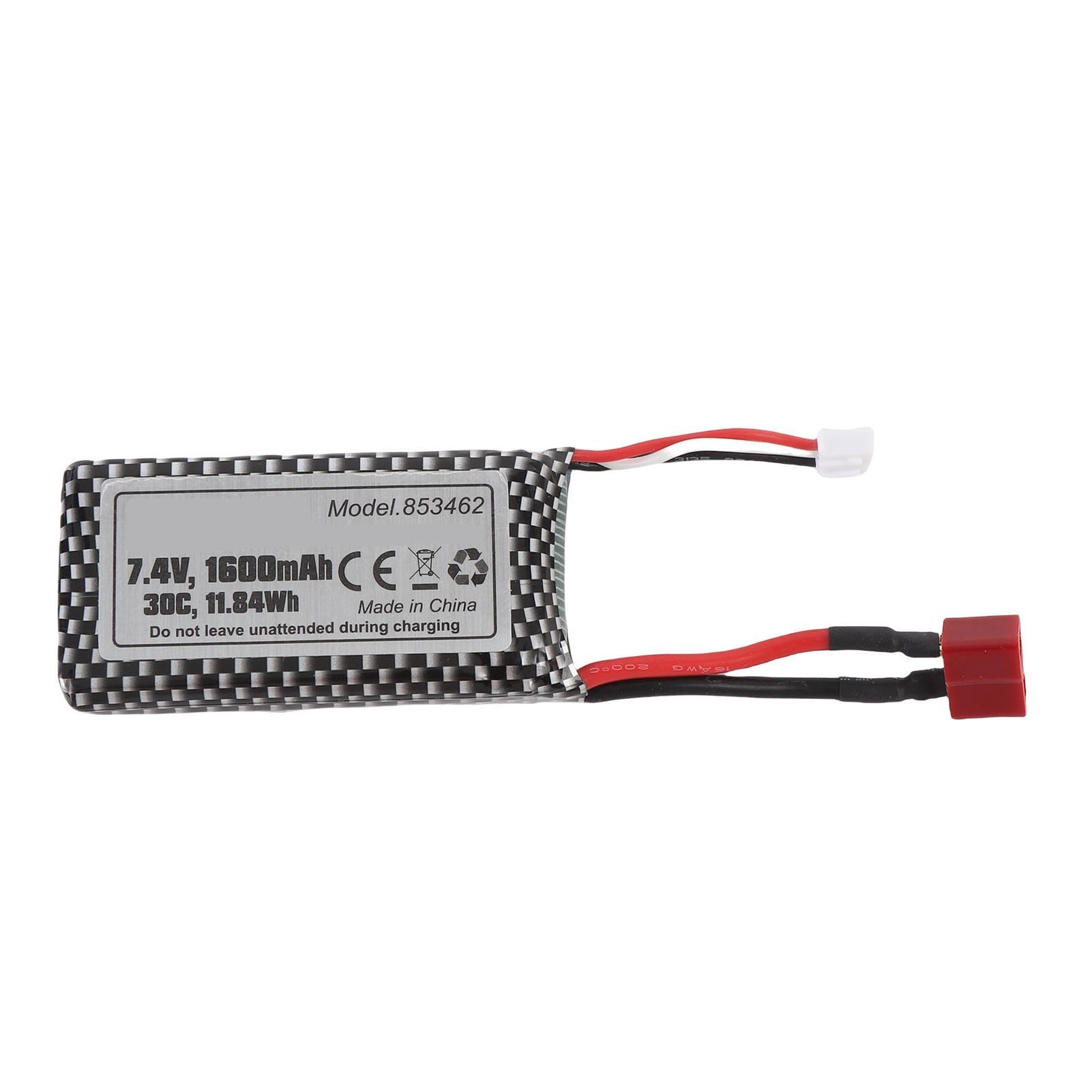 🔋 Batería RC 2S 1600 MAh Con Cargador USB Para HBX – Ideal Para Coches Todoterreno