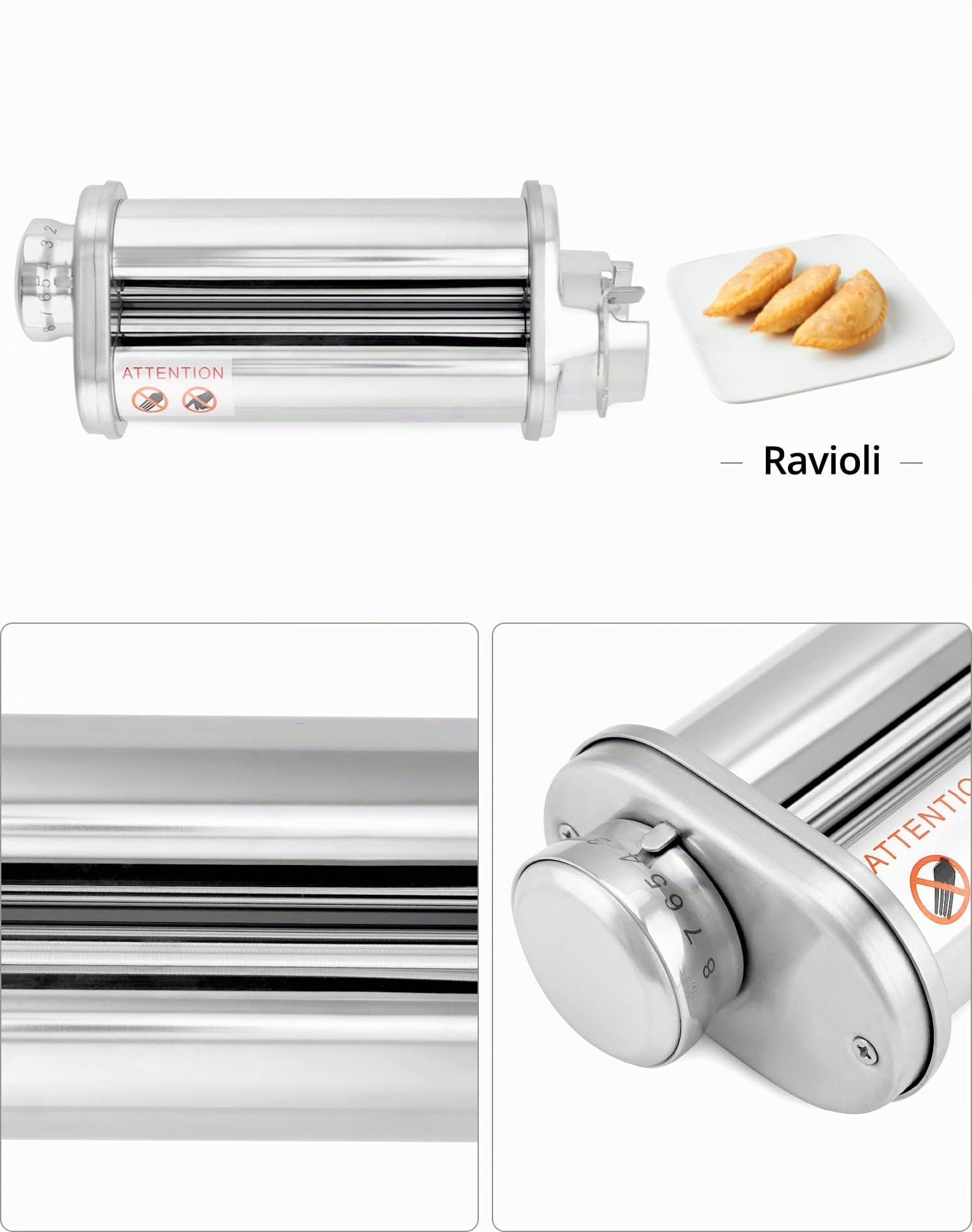 QWORK® Sfogliatrice e Taglierini per Pasta - Compatibile con Bosch Planetaria Robot da Cucina MUM5 MUM4 e Parte della Serie MUM2