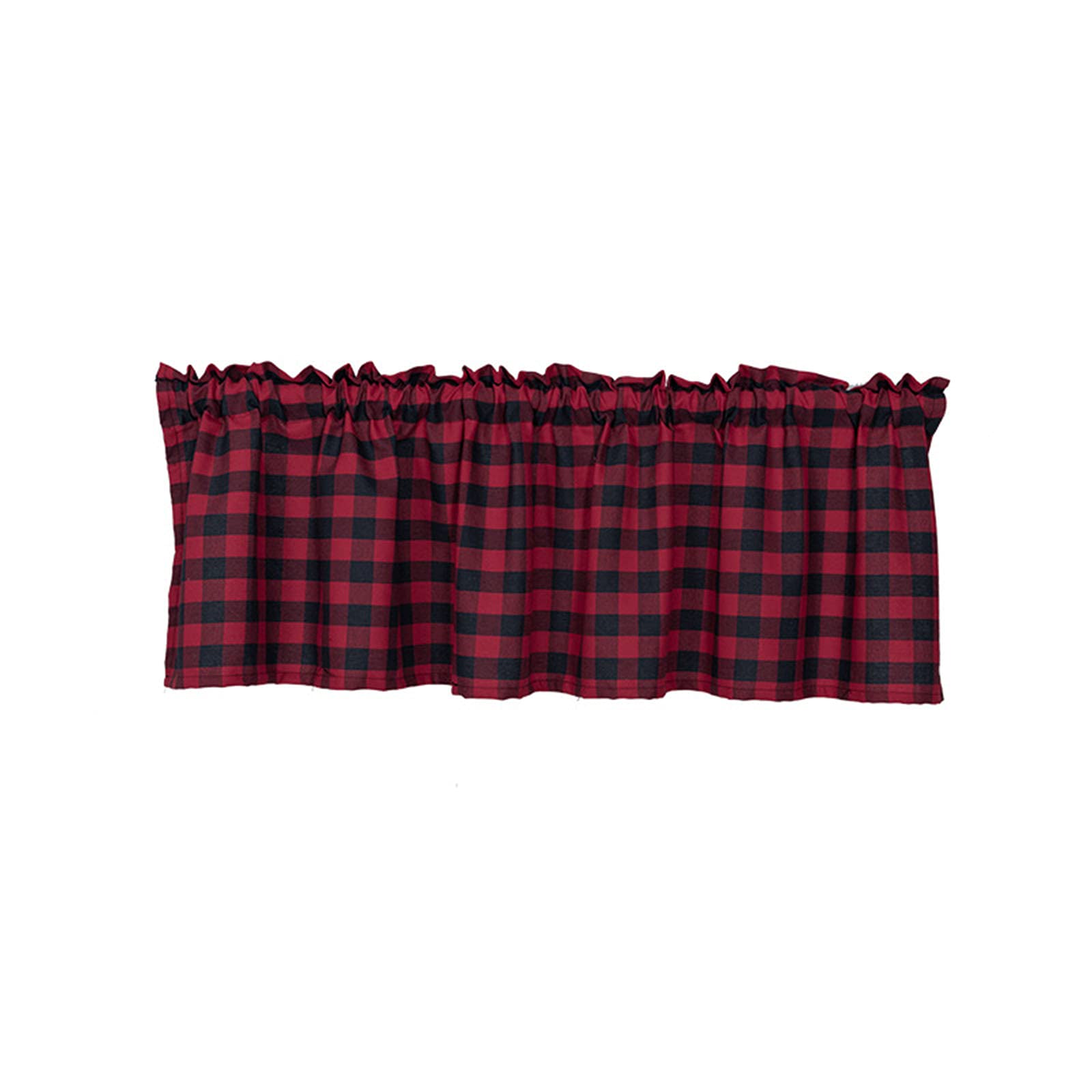 Betos Short Half Curtains,Plaid Small Window Curtains Voile Half Window Treatment Curtains Tiers Short Curtains for Cafe Kitchen Bathroom (1 Panels 130 * 41CM-Red+Black