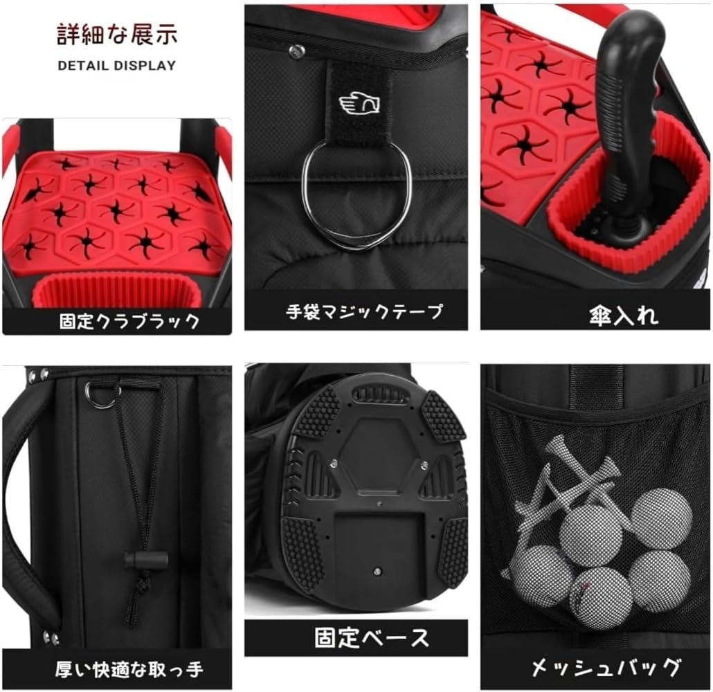 Amazon.co.jp: AIMPET ブラック 14 分割自立式ゴルフスタンドバッグ 47