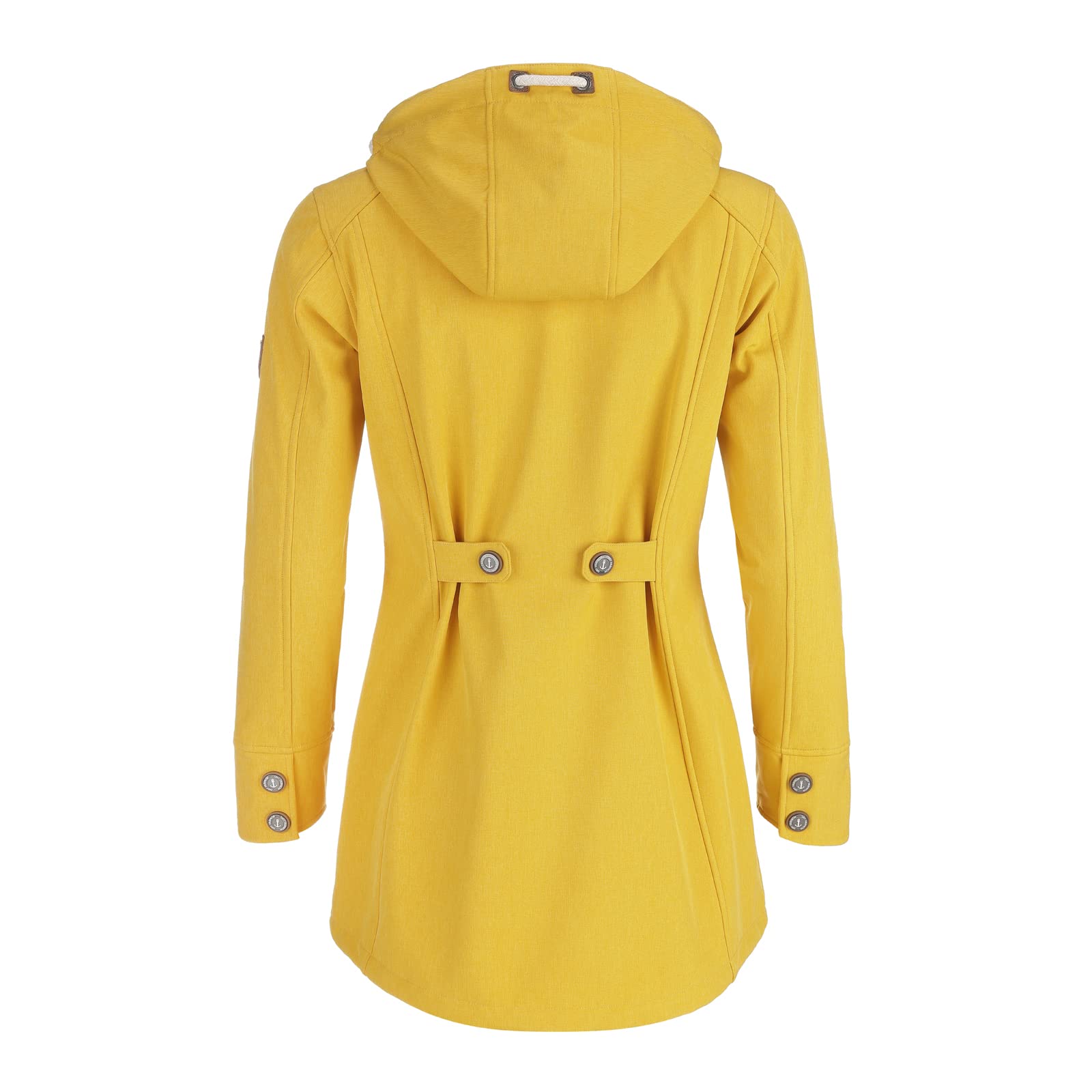 Dry Fashion Damen Softshell Mantel Sellin Meliert - Softshell-Jacke Outdoorjacke Atmungsaktiv Kapuze Wind- und Wasserabweisend in Beere Größe 36