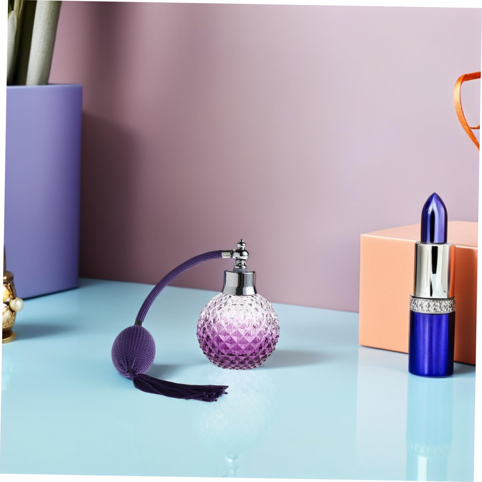 Botella de Perfume Recargable de Vidrio 100ml Púrpura
