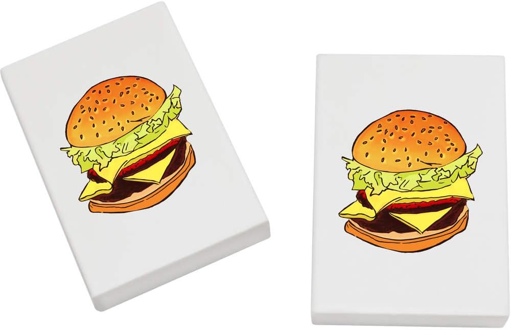 2 x 45mm 'Cheese Burger' Erasers/Rubbers (ER00019132) Everything Else
