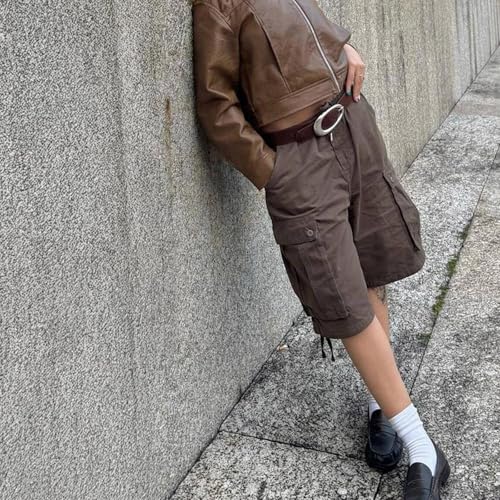 Women's Cargo Jeans High Waist Loose Fit Stretchy Distressed Denim Pants Multi-Pockets Casual Workwear Streetwear4