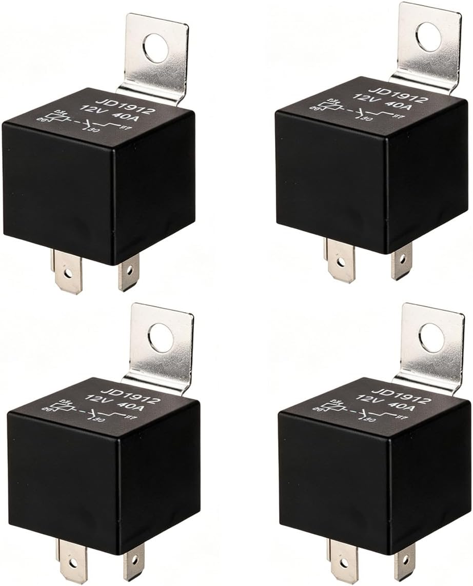 Gebildet 4pcs JD1912 Car Relay Harness 12V 40A 4 Pin SPST with Built-in Diode for Automotive Truck Van Motorcycle Boat