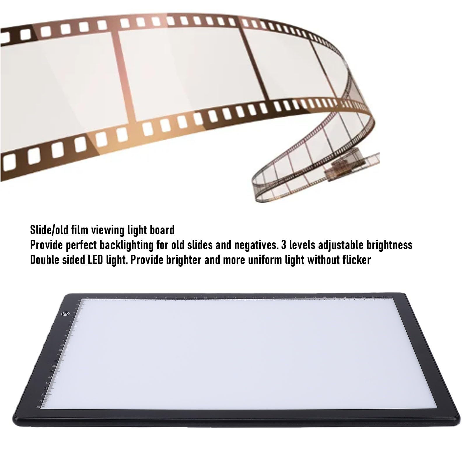 Bewinner Tavolo Luminoso per la Visualizzazione di Diapositive a LED in Formato con Regolazione della luminosità a 3 Livelli, Pannello Luminoso Ultrasottile per la Digitalizzazione