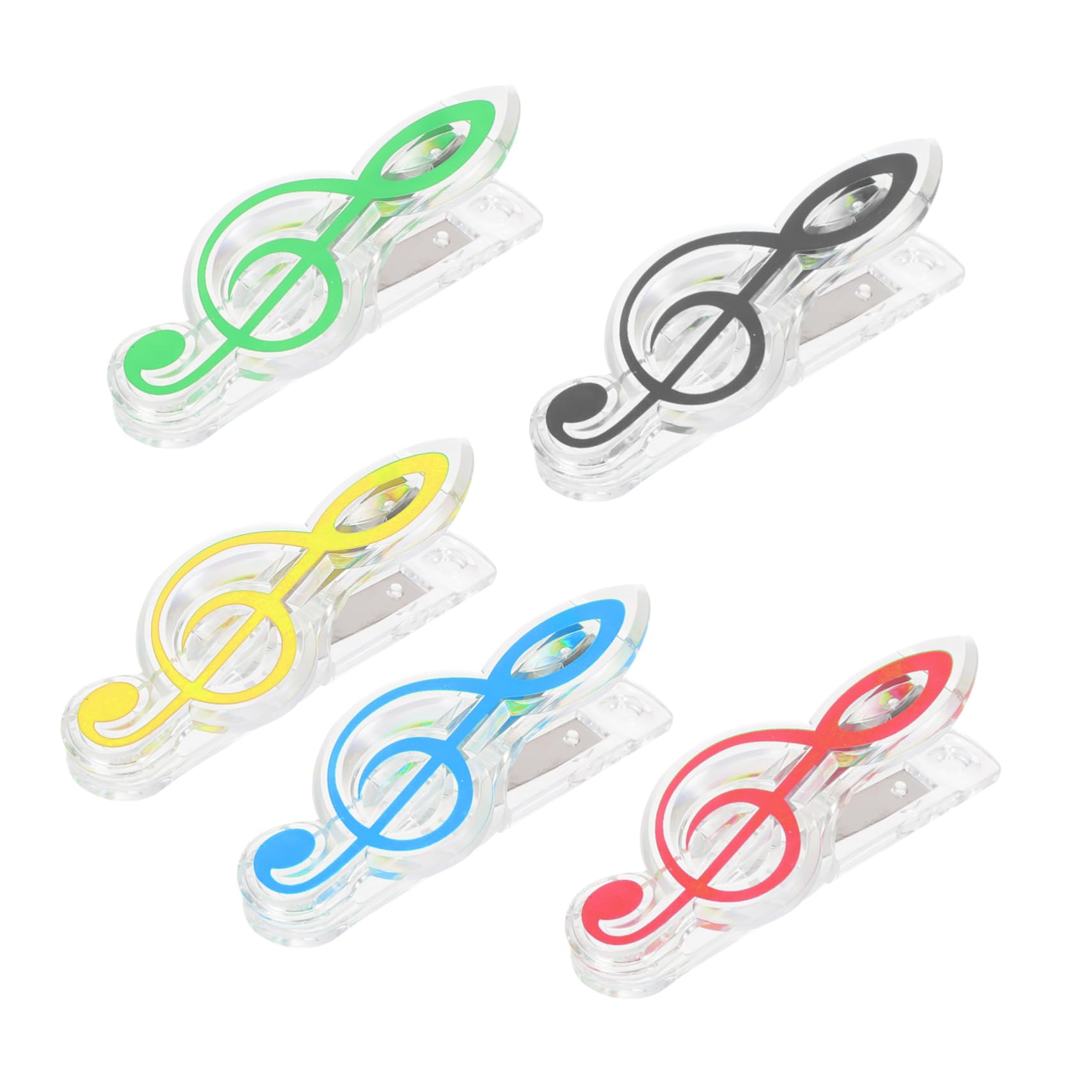 SAFIGLE 5Pcs Assorted Color Music Holder Clips - Fun Paper Clips for Students & Teachers, for Music Books, for Music Lovers & Band Students Book Holder Paper Clips Book Page Holders for Reading